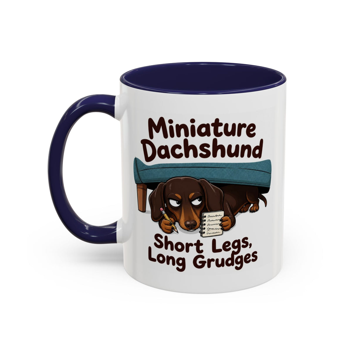 Short Legs Long Grudges Mug - Dachshund - Chocolate & Tan