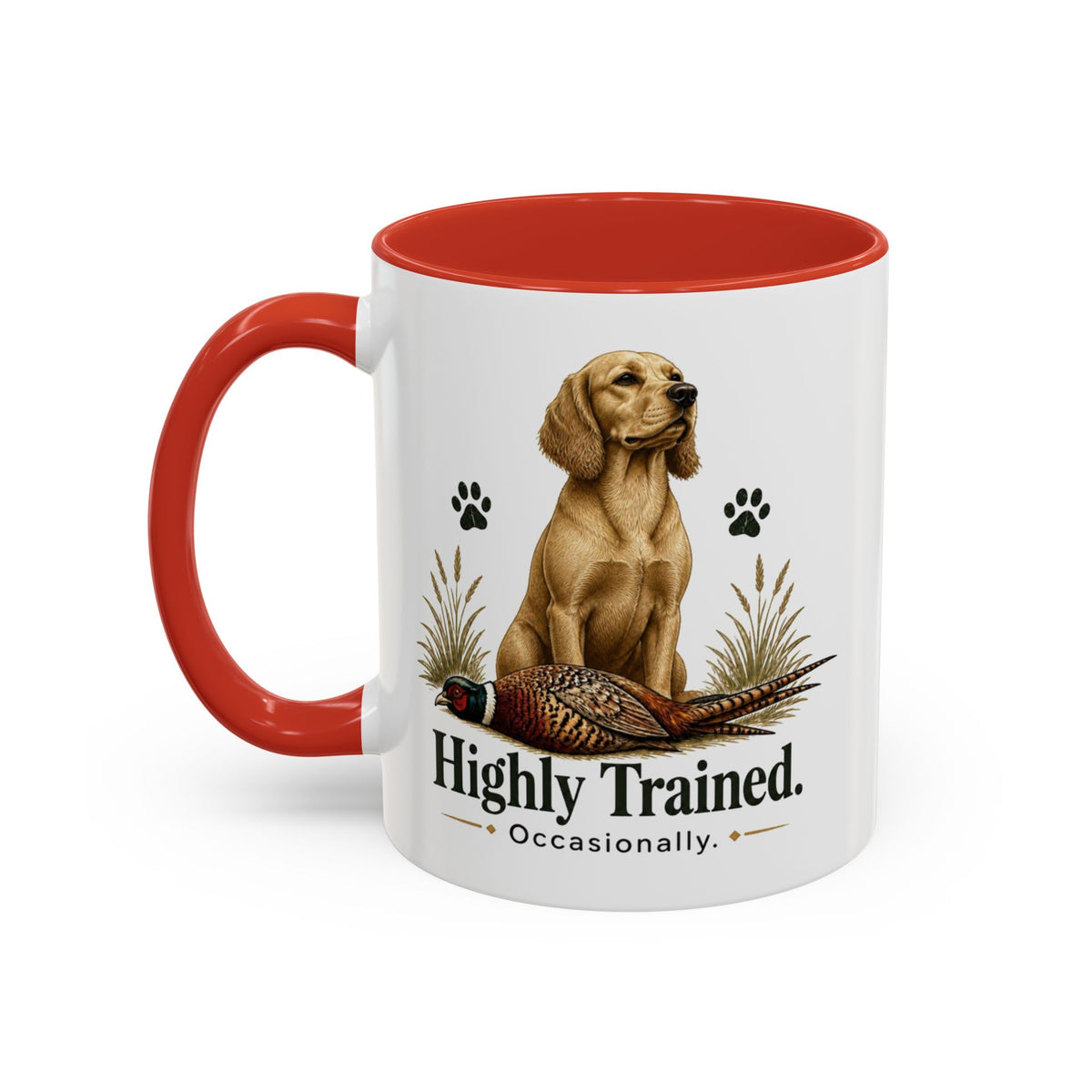 Funny Golden Cocker Spaniel Mug - Highly Trained Occasionally, Gundog Owner Gift, Shooting Dog Lover Coffee Mug, 11oz