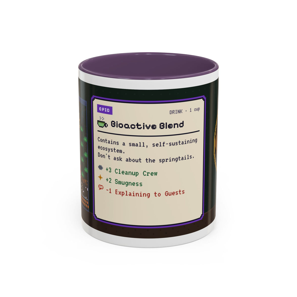 Bioactive Blend pixel art vivarium keeper mug, 11oz ceramic – view 3