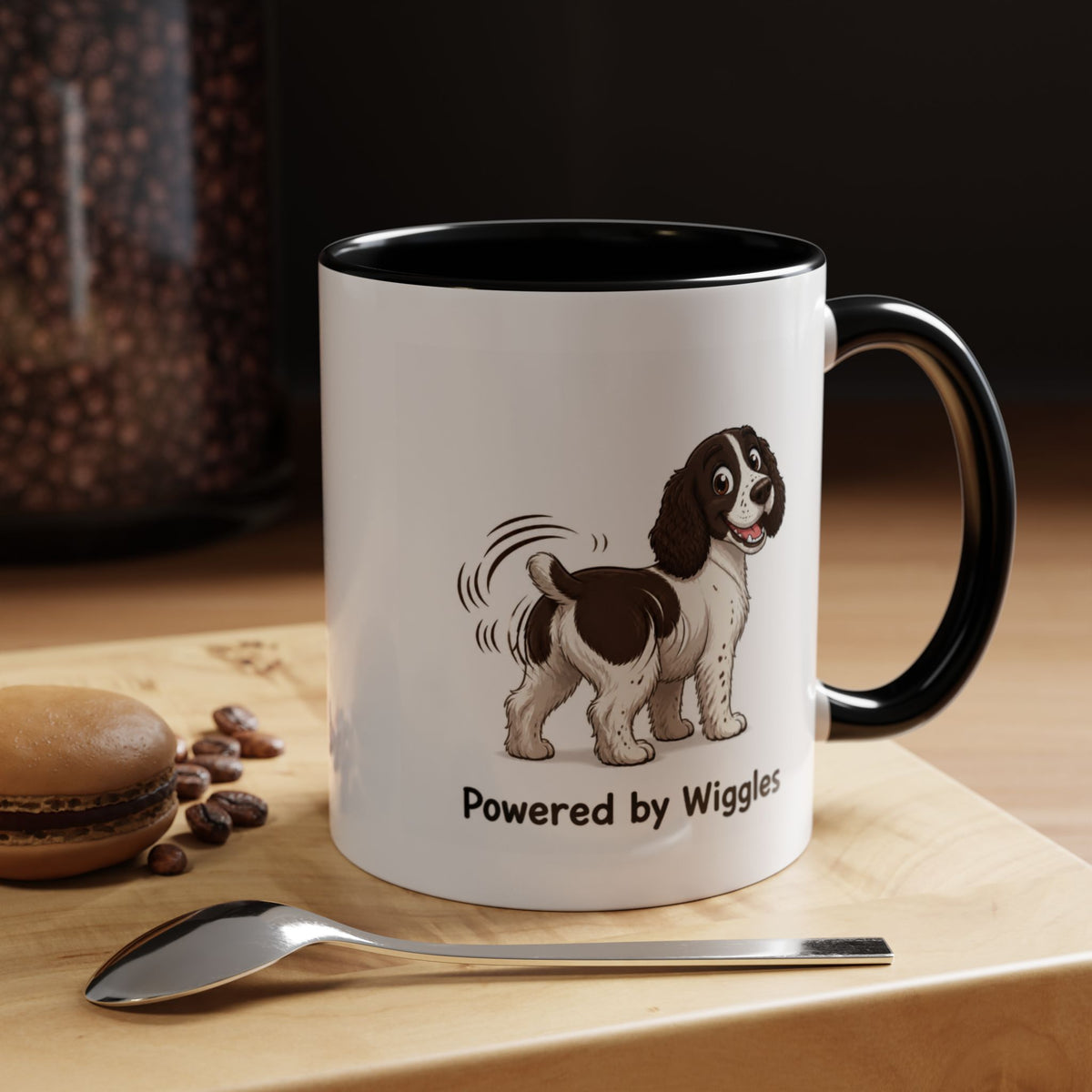 Powered by Wiggles Mug - Springer Spaniel - Liver & White