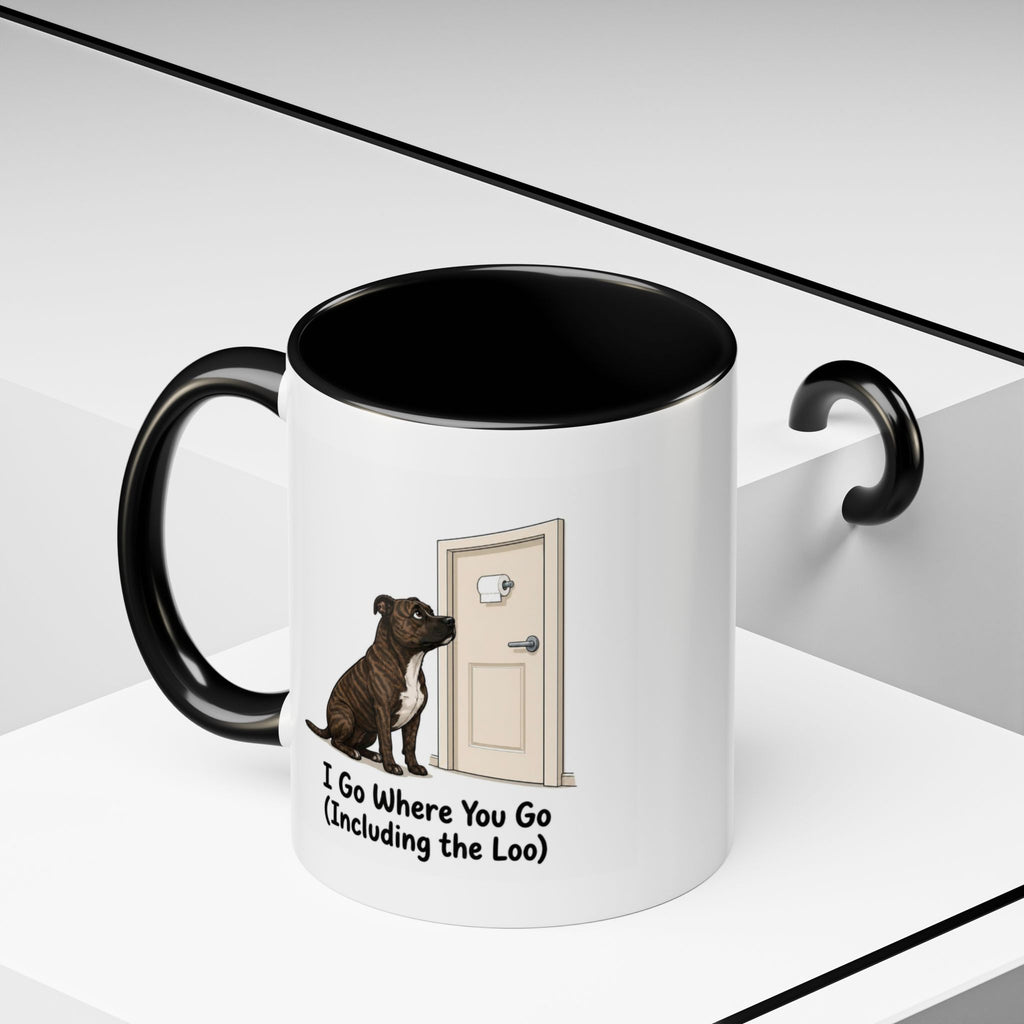I Go Where You Go Mug - Staffordshire Bull Terrier - Brindle
