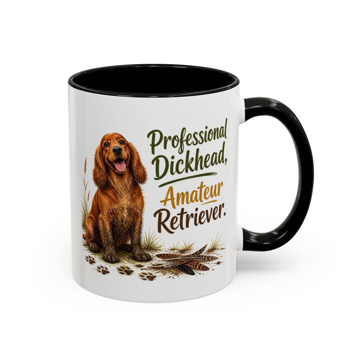 Funny Red Cocker Spaniel Mug - Professional Dickhead, Amateur Retriever, Working Gun Dog Gift, Pheasant Shooting Mug, 11oz