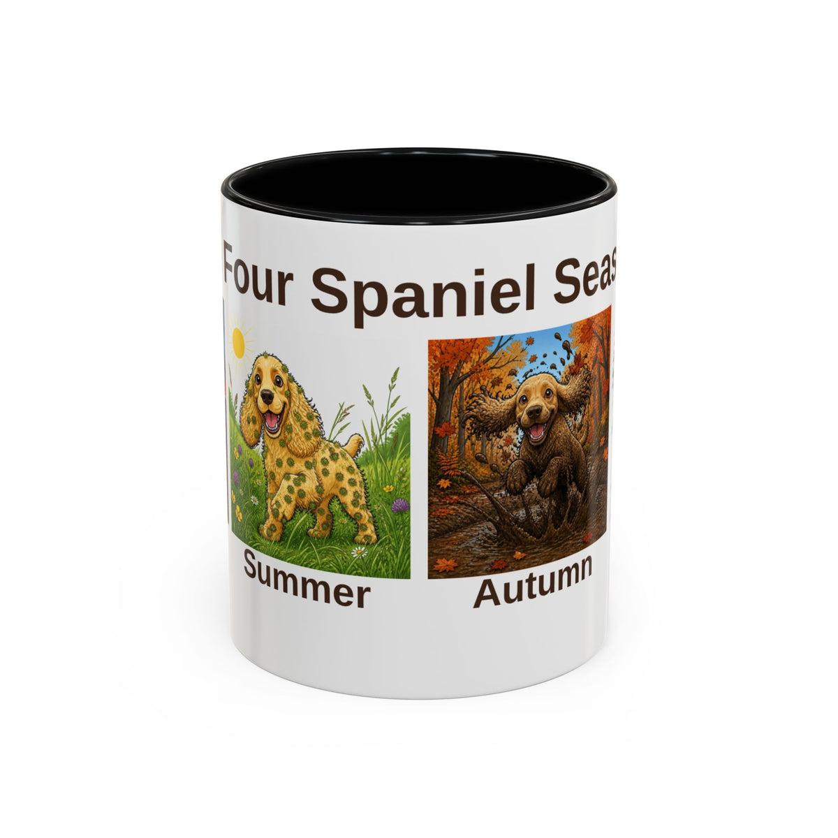 Four Spaniel Seasons Mug - Cocker Spaniel - Yellow (Golden)