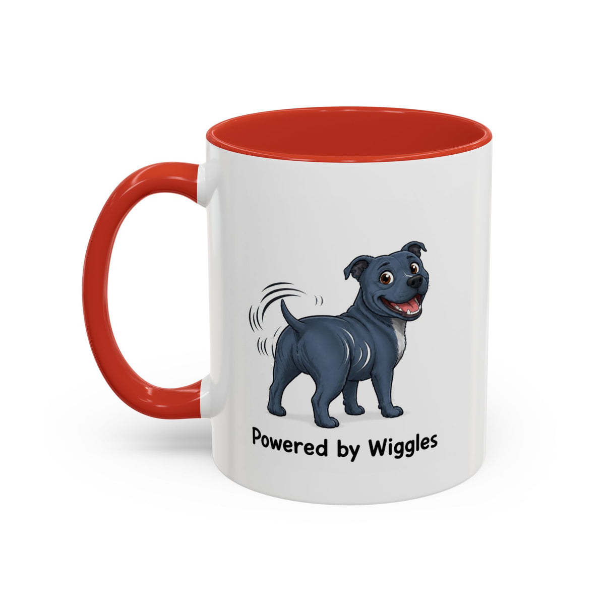 Powered by Wiggles Mug - Staffordshire Bull Terrier - Blue
