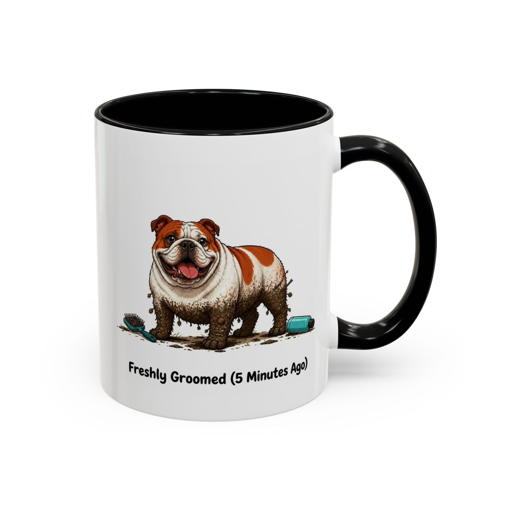 Freshly Groomed Mug - Bulldog - Red & White