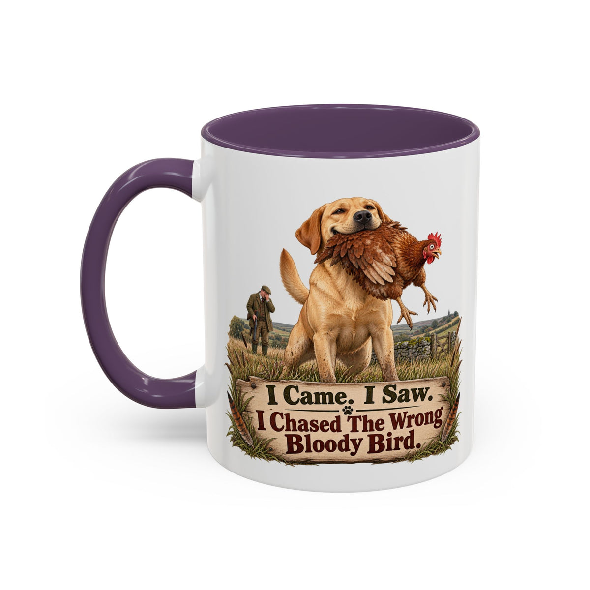 Funny Yellow Labrador Mug - I Came I Saw I Chased the Wrong Bloody Bird, Gundog Owner Gift, Shooting Dog Lover Coffee Mug, 11oz
