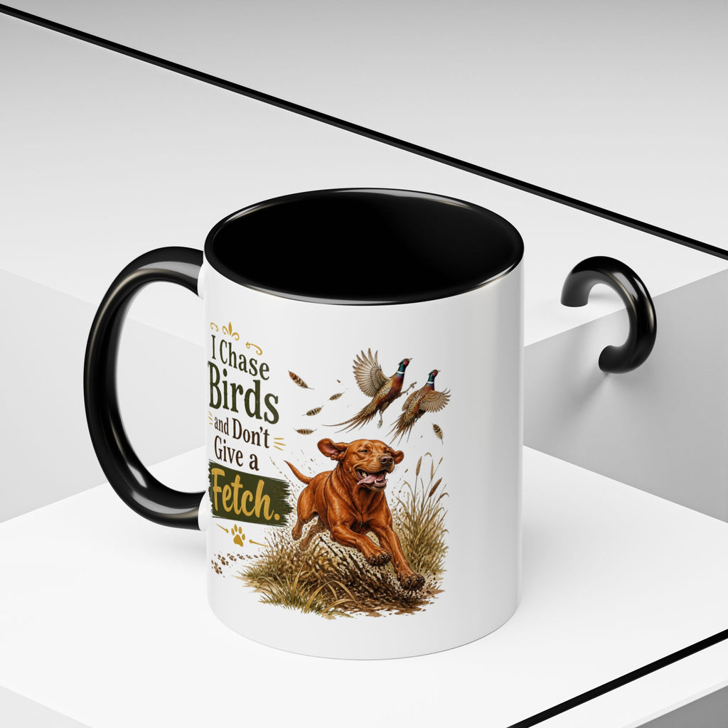 Funny Fox Red Labrador Mug - I Chase Birds and Don't Give a Fetch, Working Gun Dog Gift, Pheasant Shooting Mug, 11oz