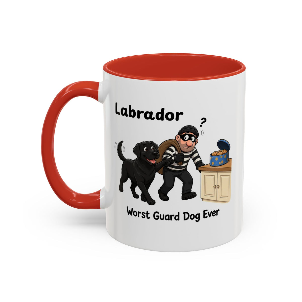 Personalised Black Labrador Mug - Worst Guard Dog Ever - Custom Dog Name, Funny Lab Gift, 11oz