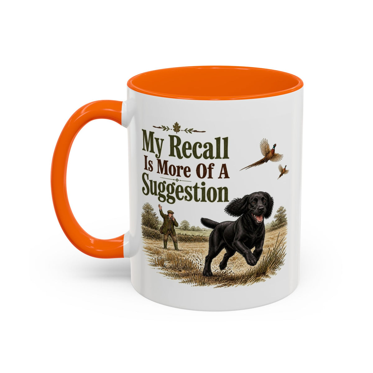 Funny Black Cocker Spaniel Mug - My Recall Is More Of A Suggestion, Working Gun Dog Gift, Pheasant Shooting Mug, 11oz