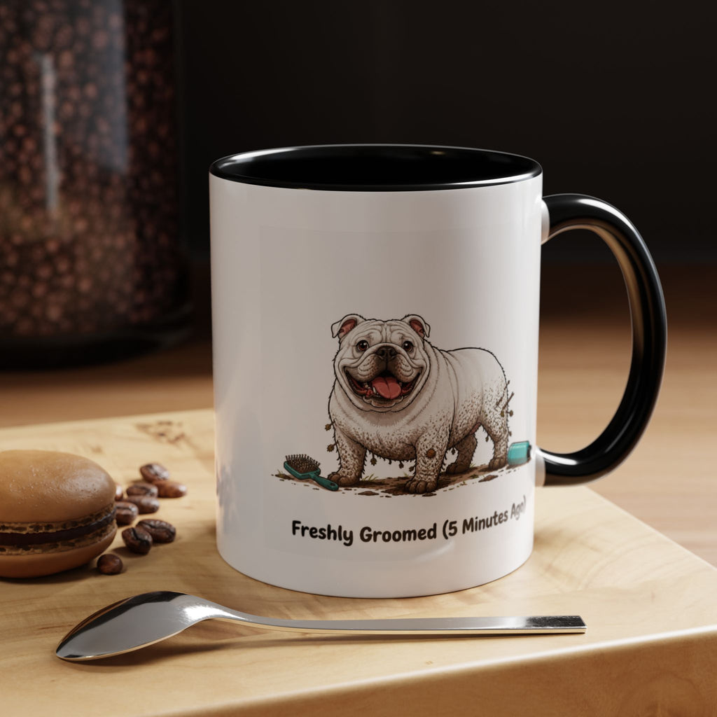 Freshly Groomed Mug - Bulldog - White