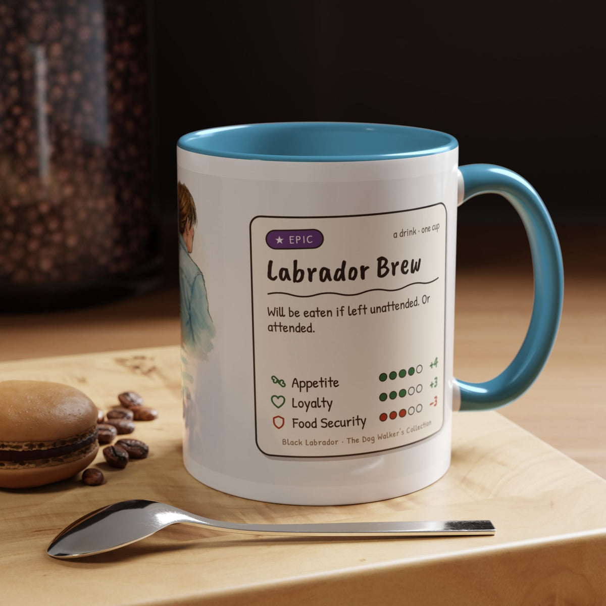 Funny black Labrador mug, food thief Lab – view 3