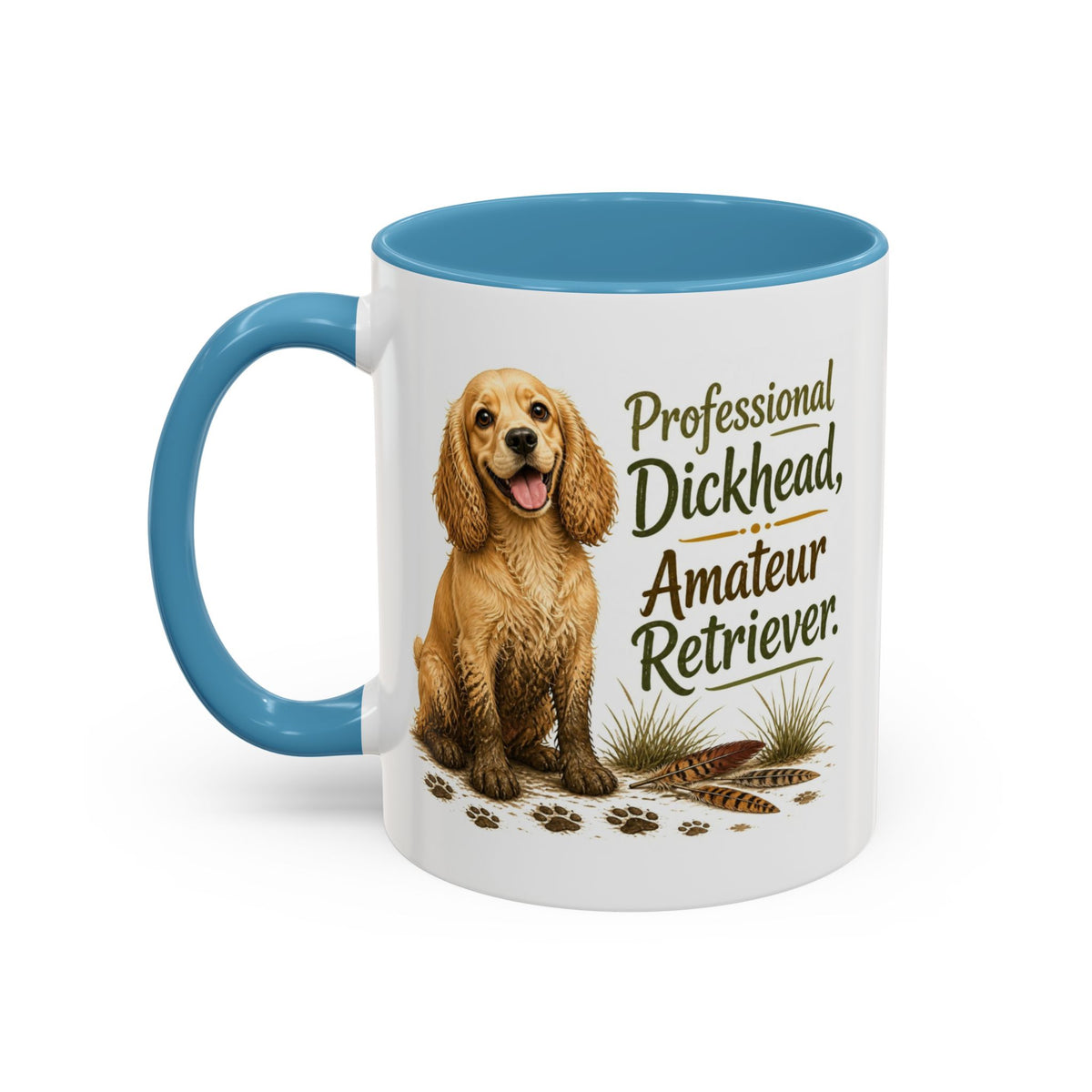 Funny Golden Cocker Spaniel Mug - Professional Dickhead, Amateur Retriever, Working Gun Dog Gift, Pheasant Shooting Mug, 11oz