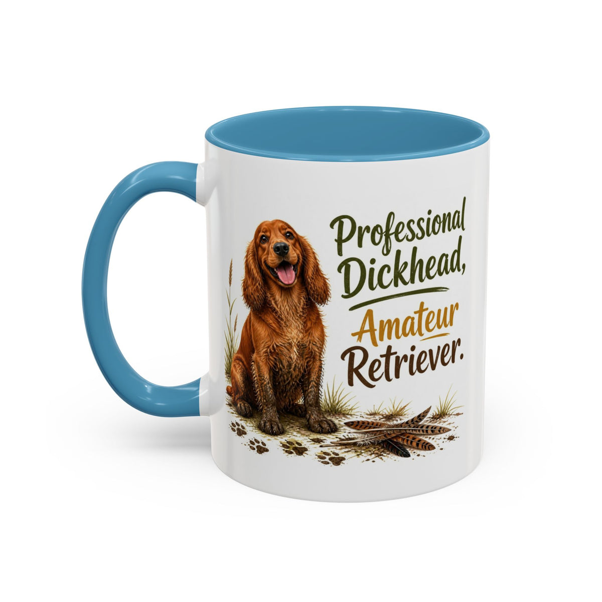 Funny Red Cocker Spaniel Mug - Professional Dickhead, Amateur Retriever, Working Gun Dog Gift, Pheasant Shooting Mug, 11oz