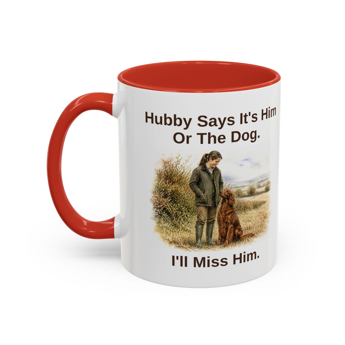 Hubby Says Mug - Red Setter - Red - Brunette