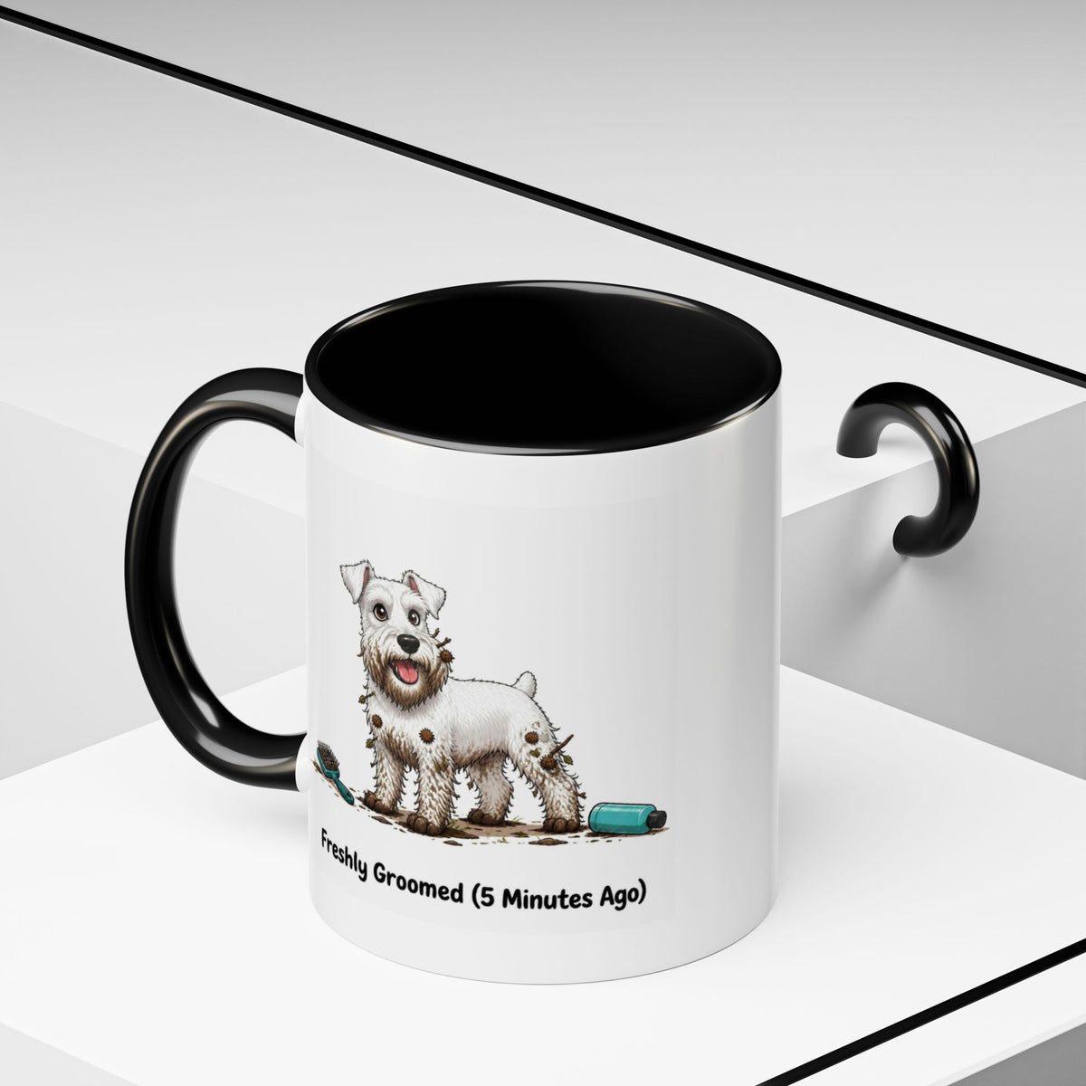 Freshly Groomed Mug - Miniature Schnauzer - White