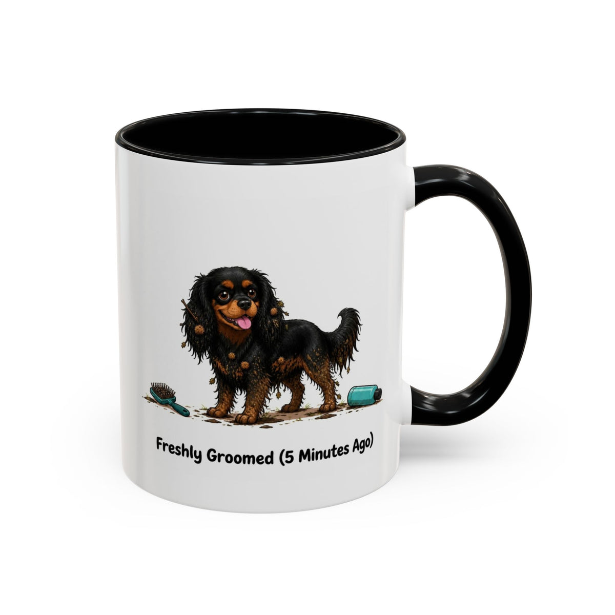 Freshly Groomed Mug - Cavalier King Charles Spaniel - Black & Tan