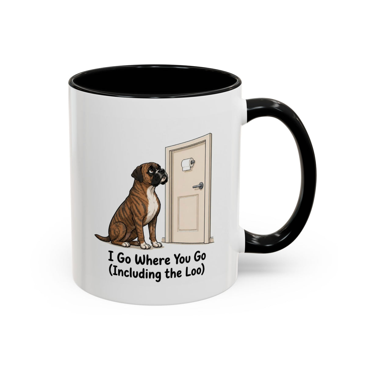 I Go Where You Go Mug - Boxer - Brindle