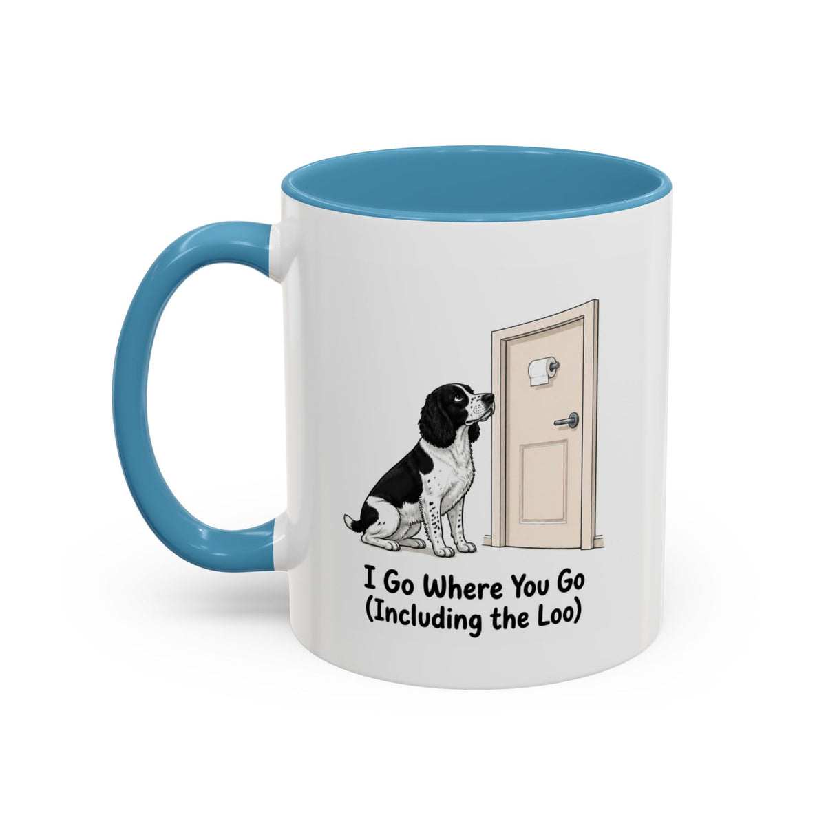 I Go Where You Go Mug - Springer Spaniel - Black & White