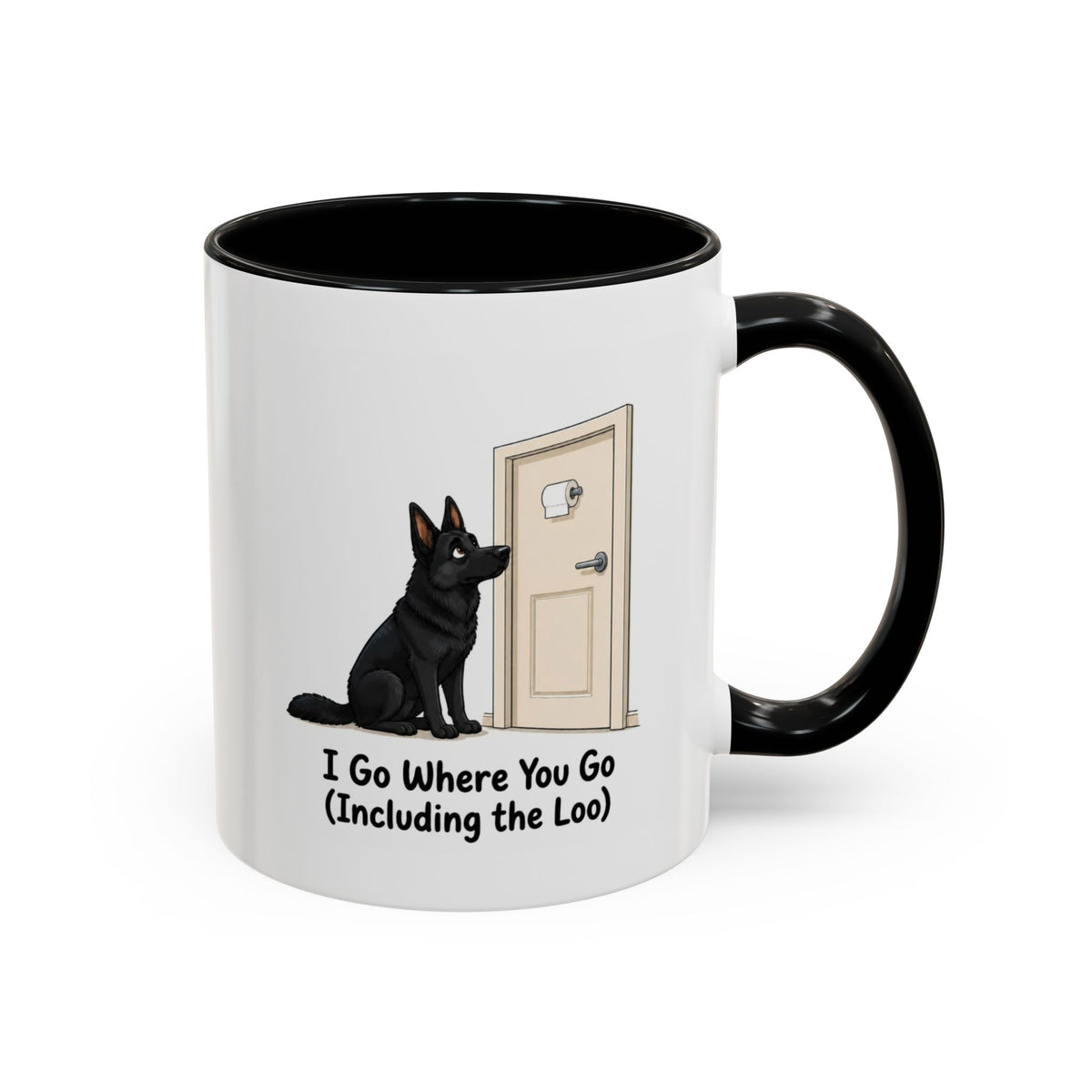 I Go Where You Go Mug - German Shepherd - Black