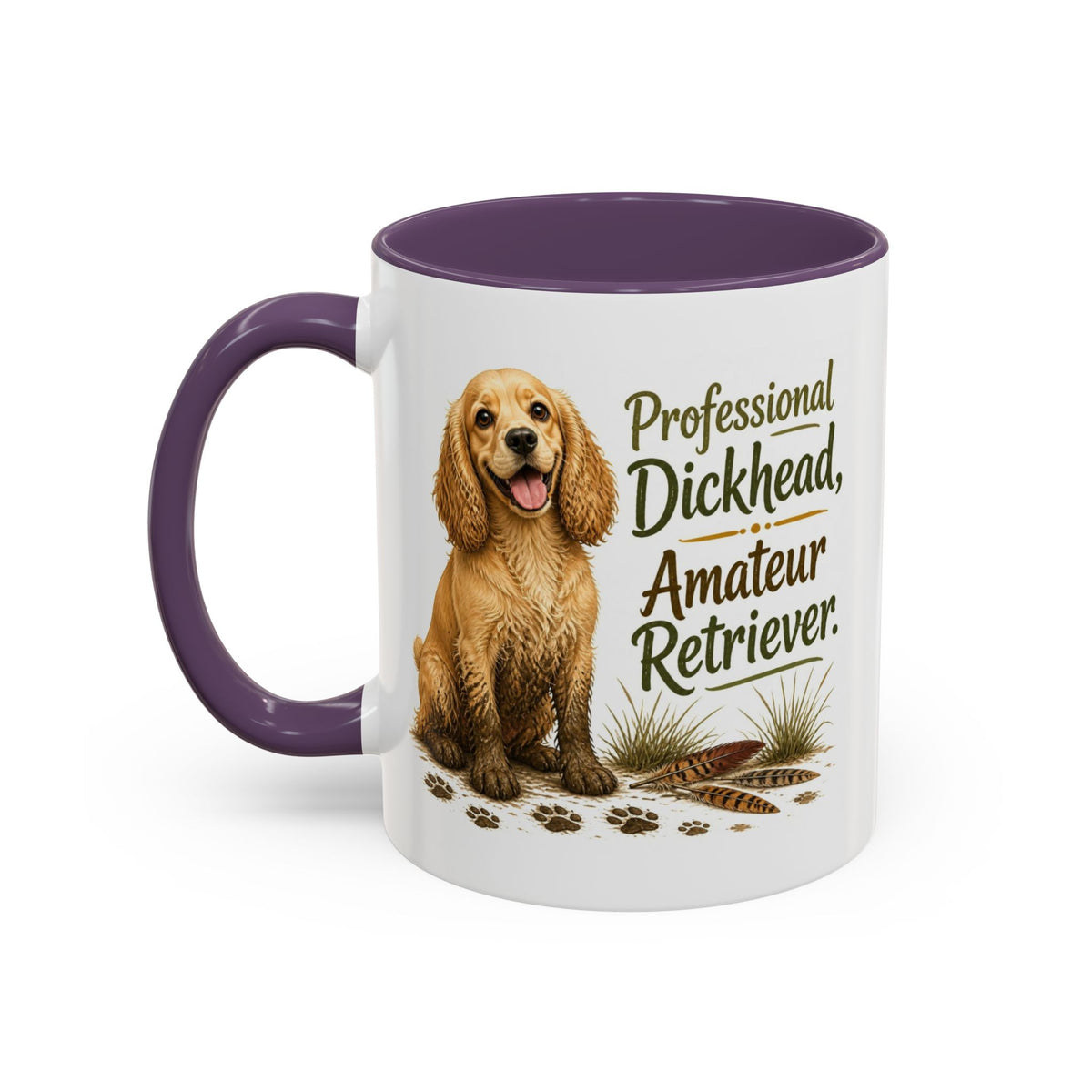 Funny Golden Cocker Spaniel Mug - Professional Dickhead, Amateur Retriever, Working Gun Dog Gift, Pheasant Shooting Mug, 11oz