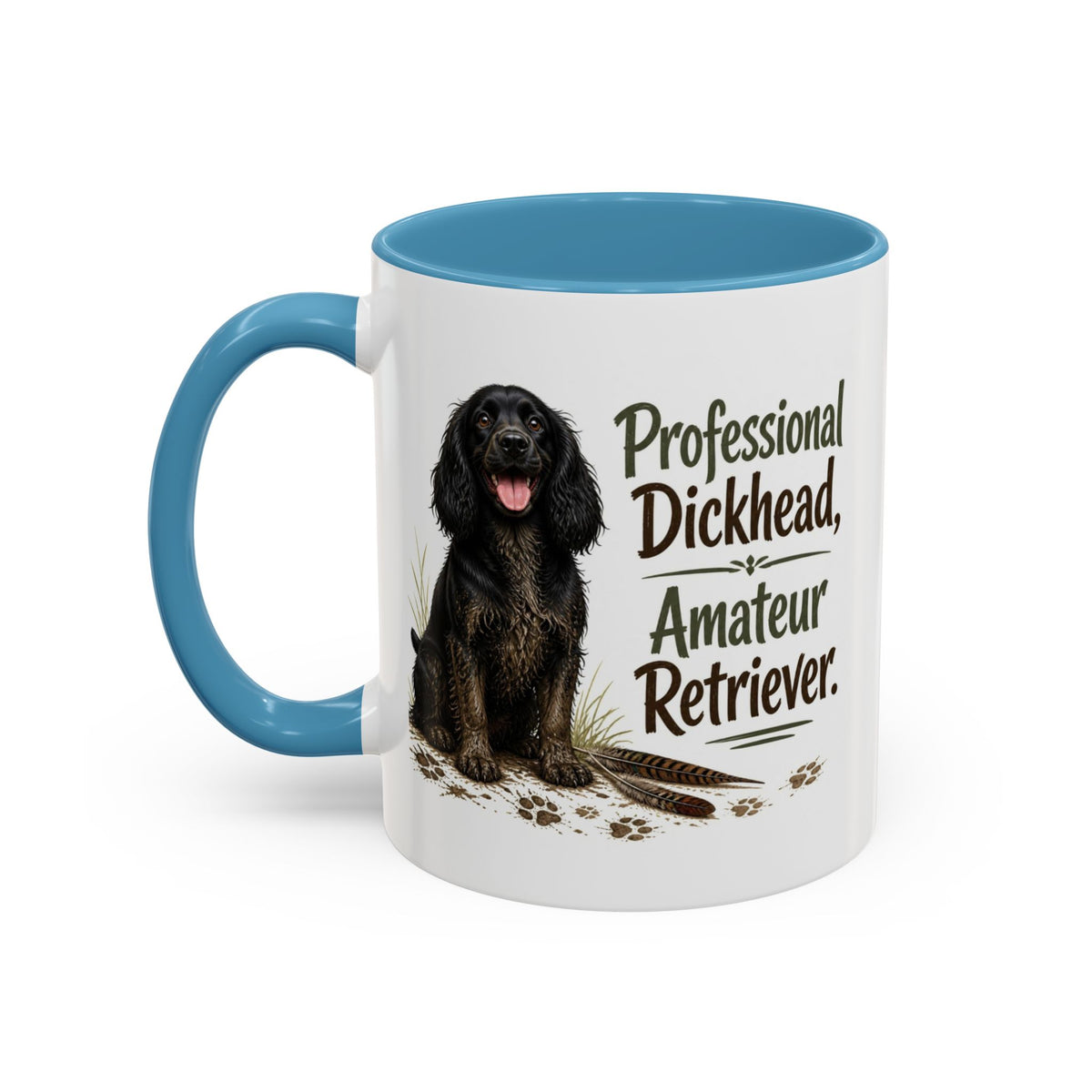 Funny Black Cocker Spaniel Mug - Professional Dickhead, Amateur Retriever, Working Gun Dog Gift, Pheasant Shooting Mug, 11oz