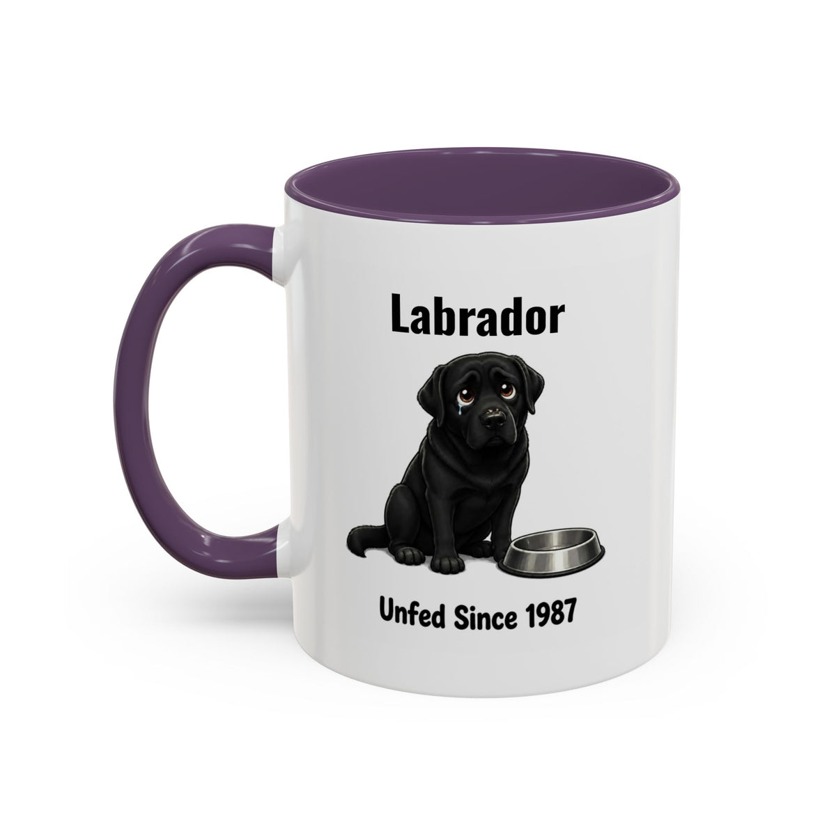 Personalised Black Labrador Mug - Unfed Since 1987 - Custom Dog Name, Funny Greedy Lab Gift, 11oz