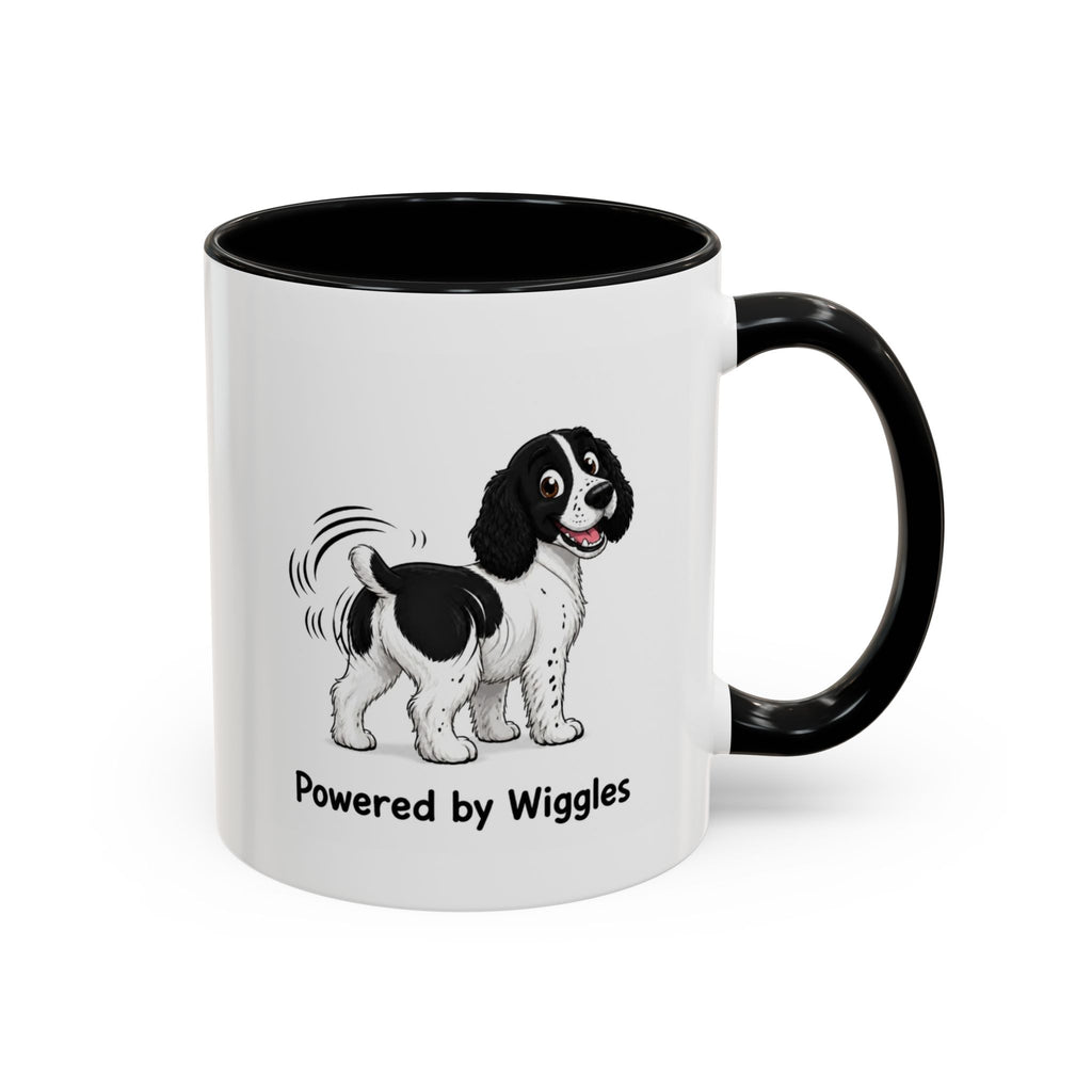 Powered by Wiggles Mug - Springer Spaniel - Black & White