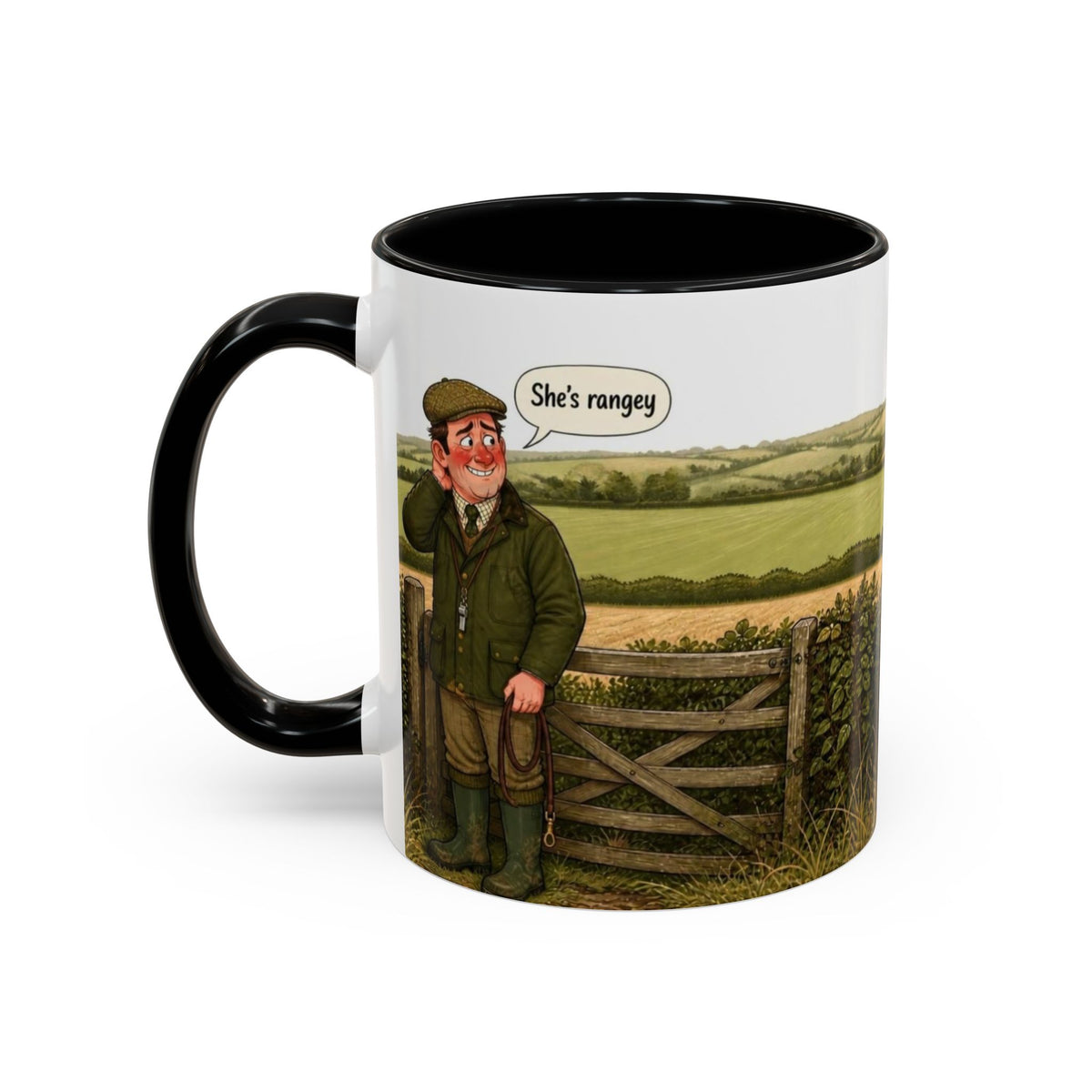 Funny Black Labrador Mug - She's Rangey, Working Gun Dog Gift, Dog Recall Mug, 11oz
