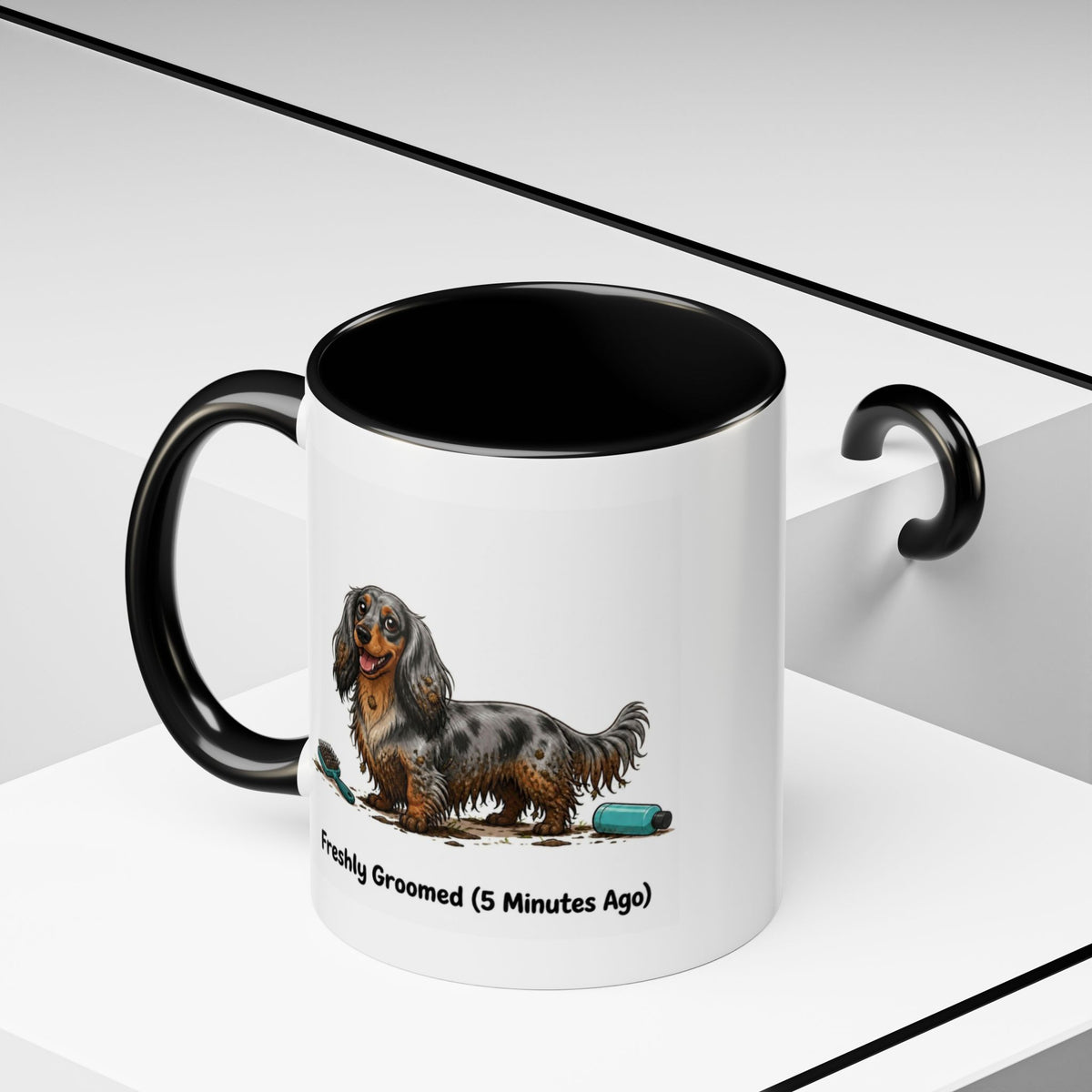 Freshly Groomed Mug - Mini Long Haired Dachshund - Dapple