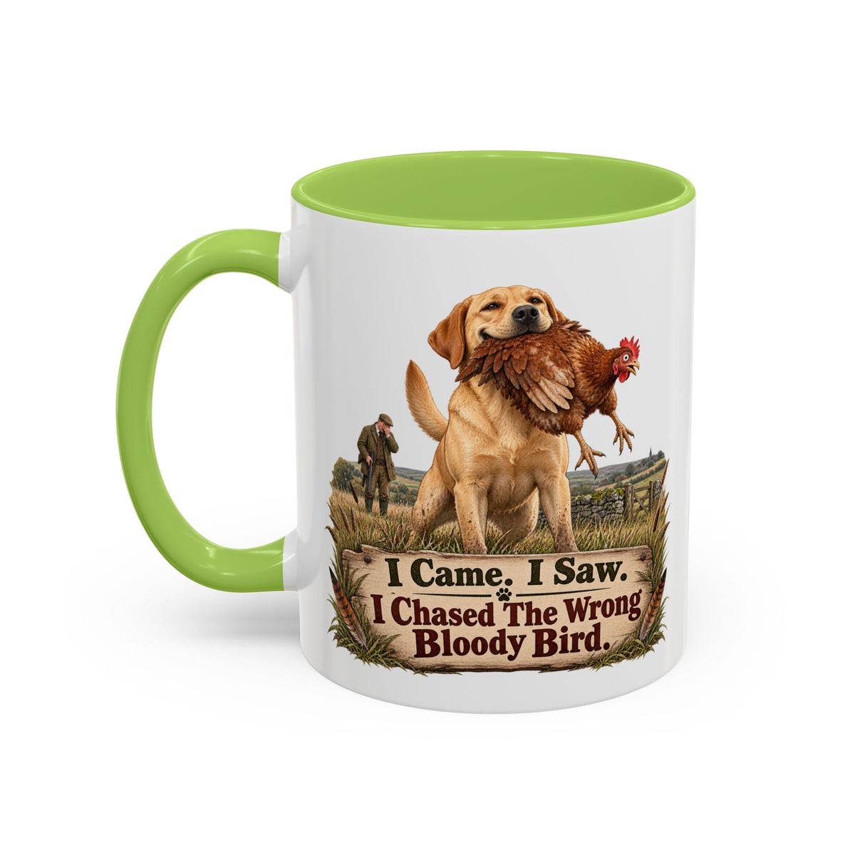 Funny Yellow Labrador Mug - I Came I Saw I Chased the Wrong Bloody Bird, Gundog Owner Gift, Shooting Dog Lover Coffee Mug, 11oz