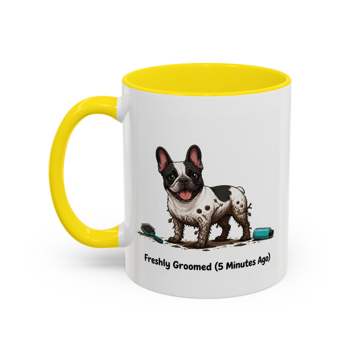 Freshly Groomed Mug - French Bulldog - Pied