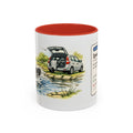 Funny cocker spaniel mug, wet black and white spaniel and car – view 1