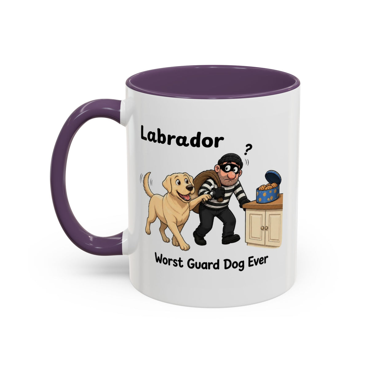 Personalised Yellow Labrador Mug - Worst Guard Dog Ever - Custom Dog Name, Funny Lab Gift, 11oz