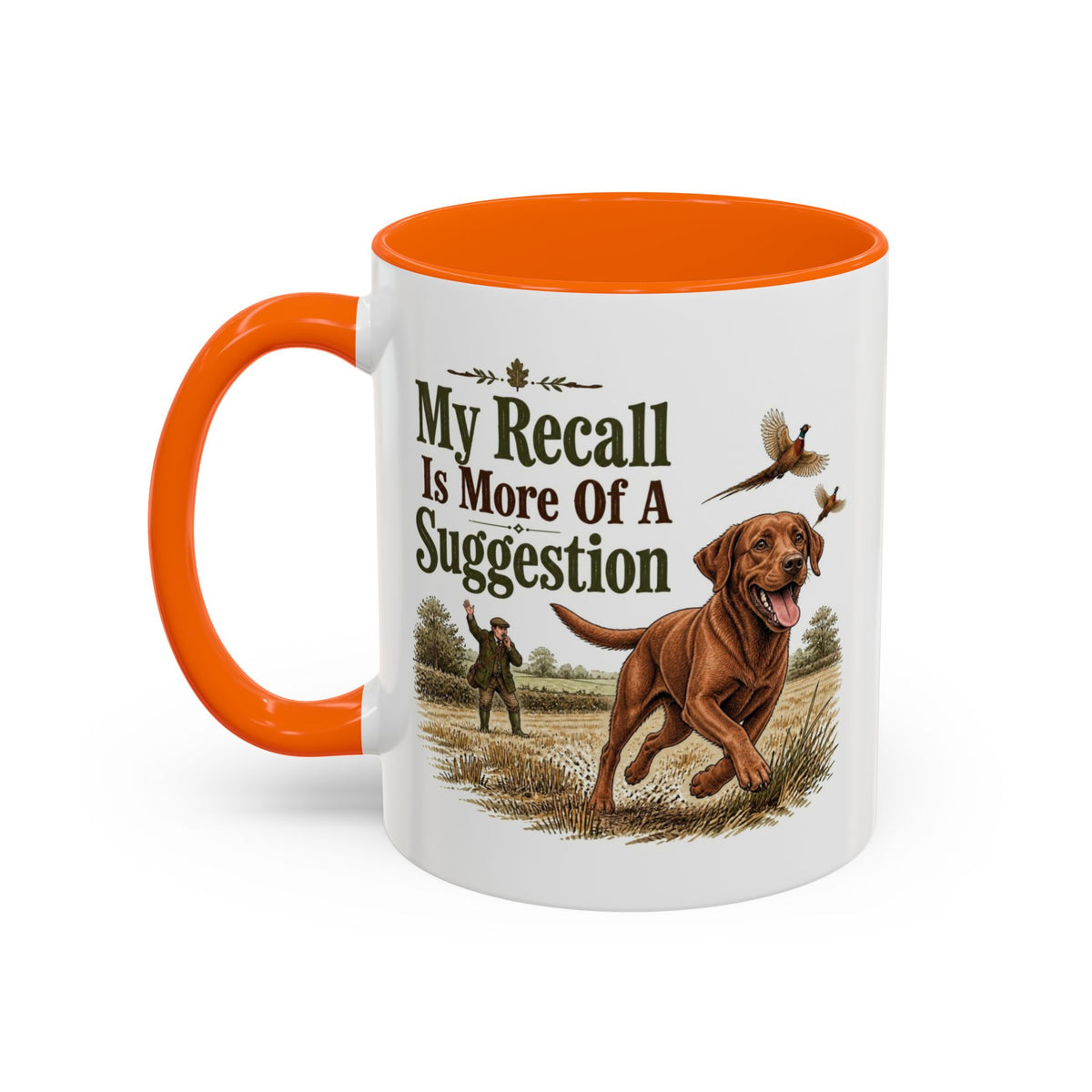 Funny Fox Red Labrador Mug - My Recall Is More Of A Suggestion, Working Gun Dog Gift, Pheasant Shooting Mug, 11oz