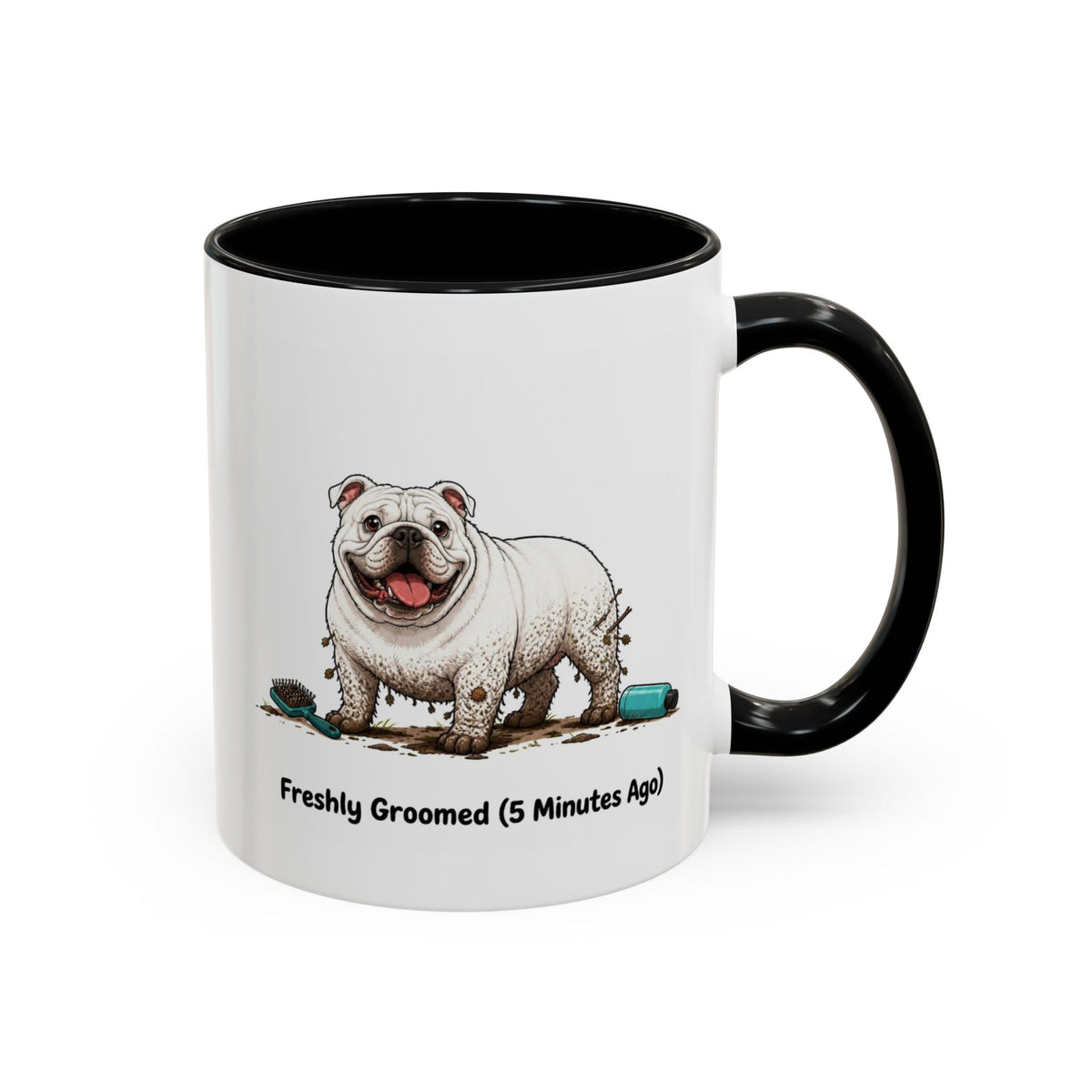 Freshly Groomed Mug - Bulldog - White