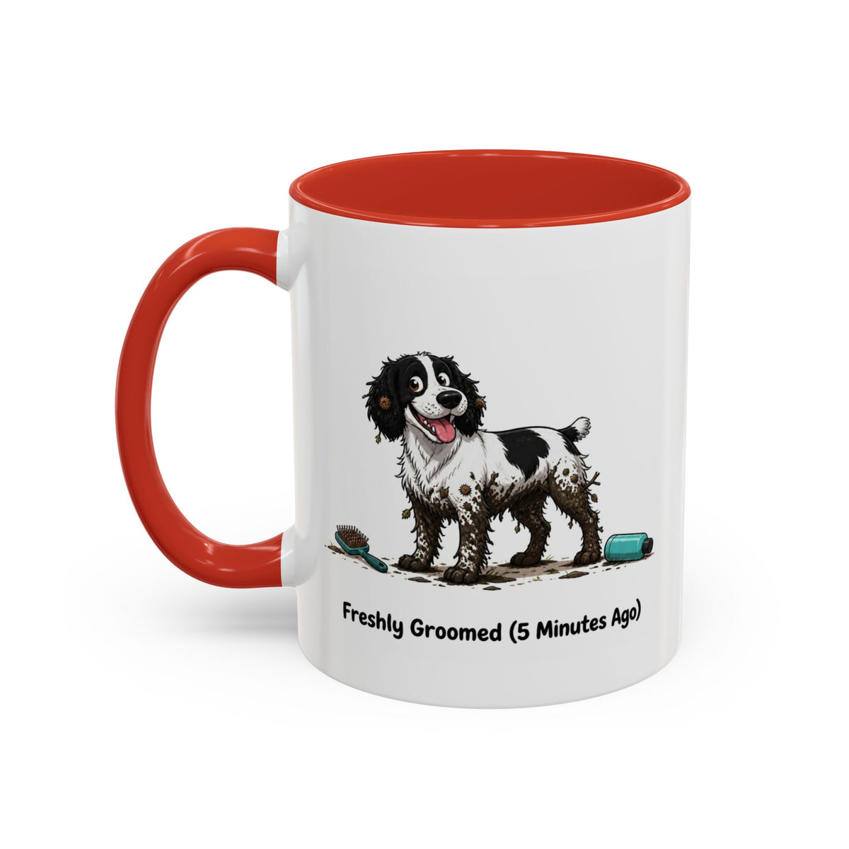 Freshly Groomed Mug - Springer Spaniel - Black & White