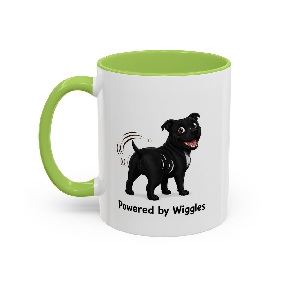 Powered by Wiggles Mug - Staffordshire Bull Terrier - Black
