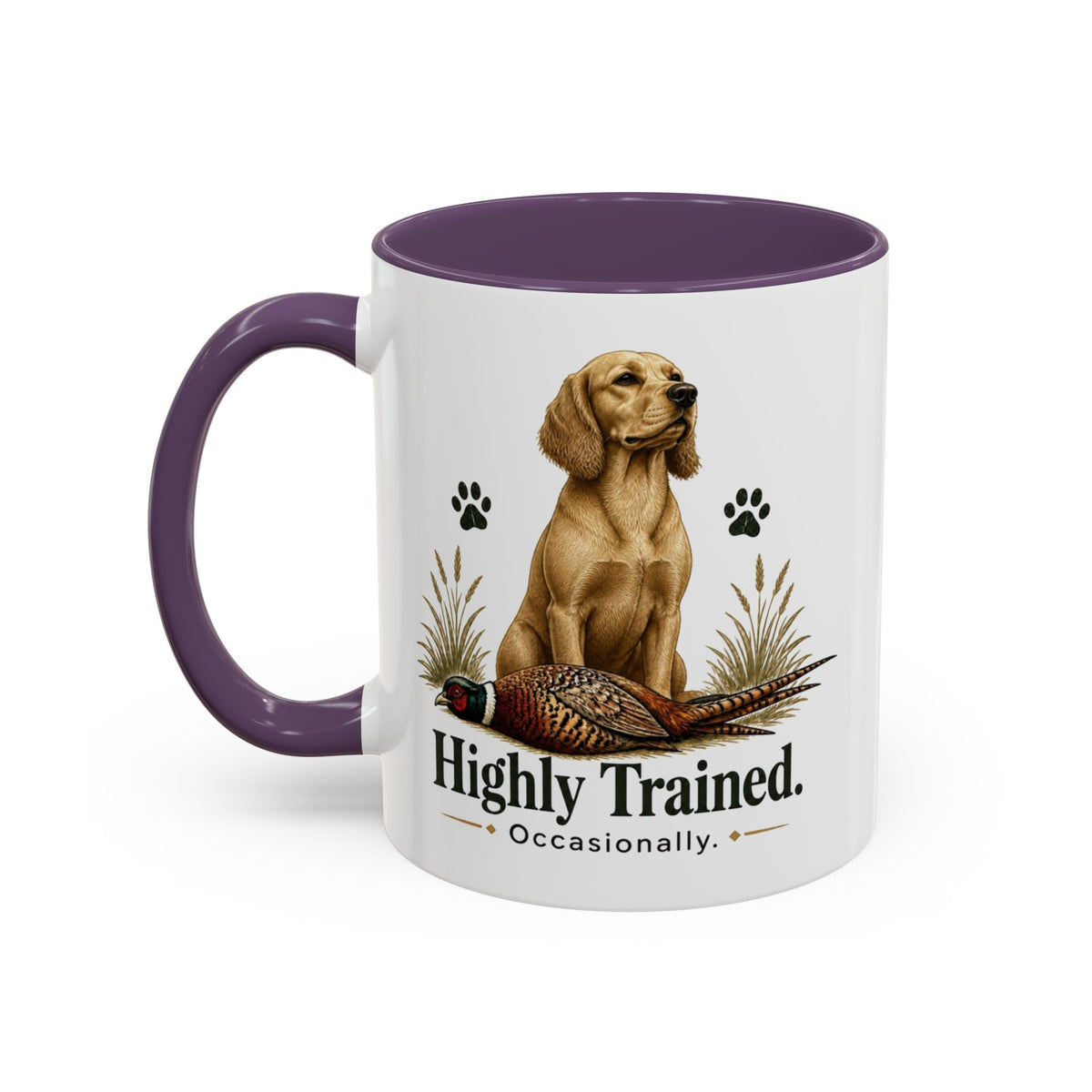 Funny Golden Cocker Spaniel Mug - Highly Trained Occasionally, Gundog Owner Gift, Shooting Dog Lover Coffee Mug, 11oz