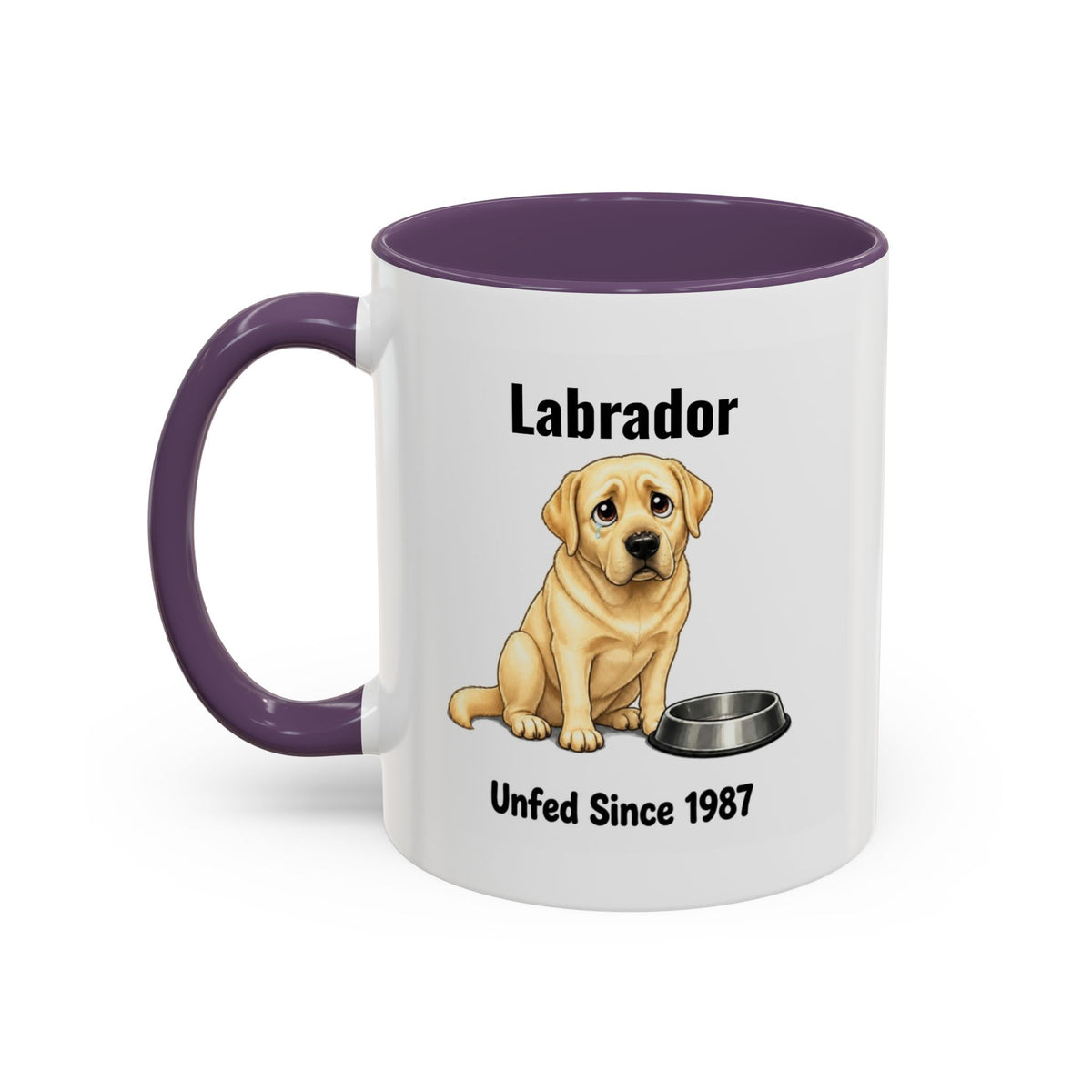 Personalised Yellow Labrador Mug - Unfed Since 1987 - Custom Dog Name, Funny Greedy Lab Gift, 11oz