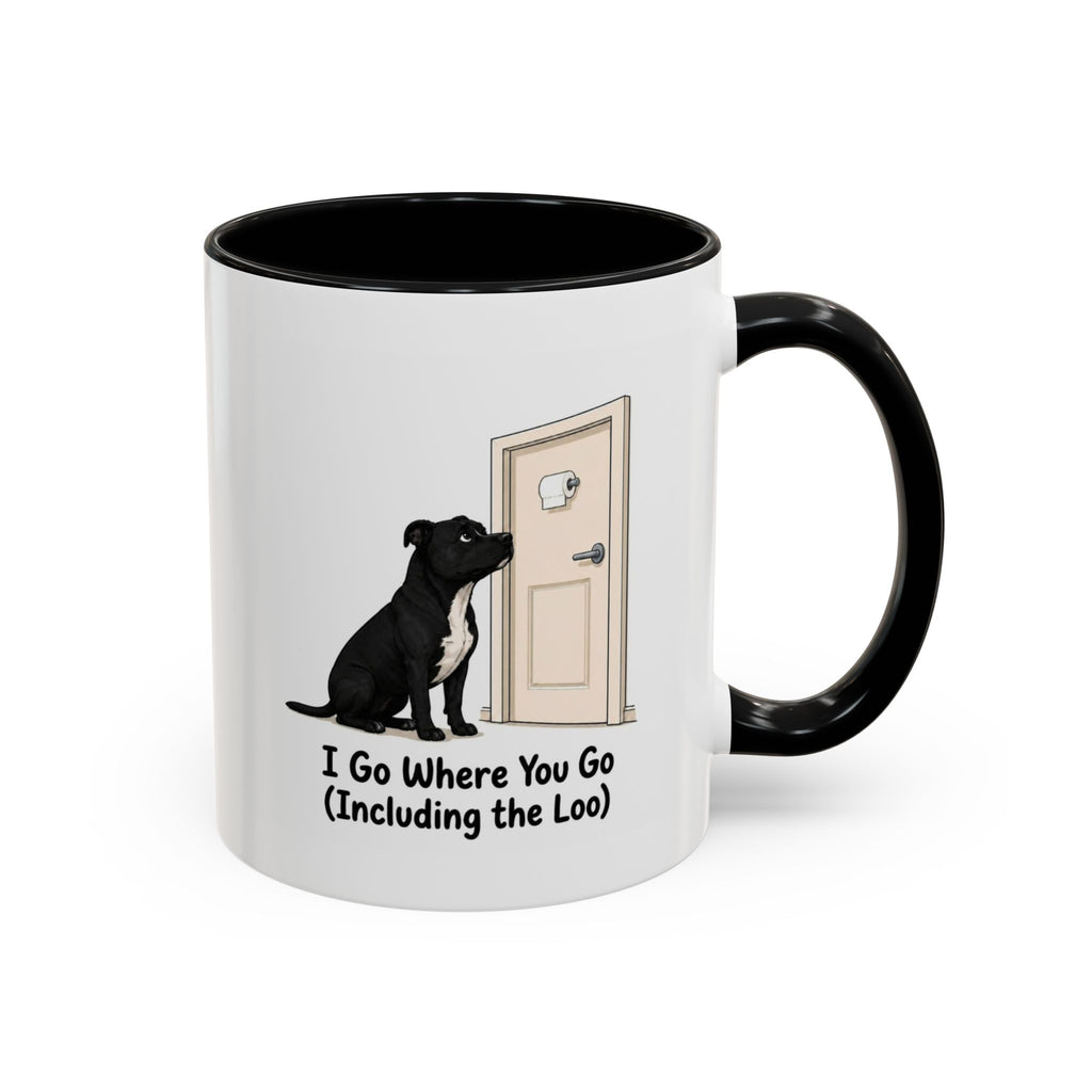 I Go Where You Go Mug - Staffordshire Bull Terrier - Black
