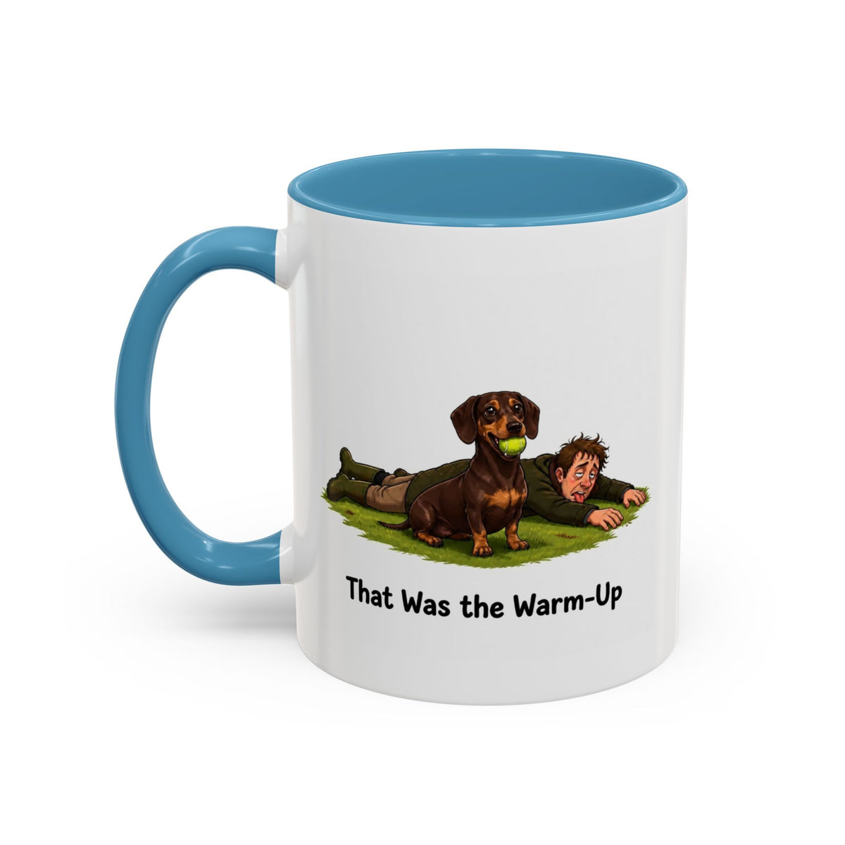 Warm-Up Mug - Mini Smooth Dachshund - Chocolate & Tan - Man