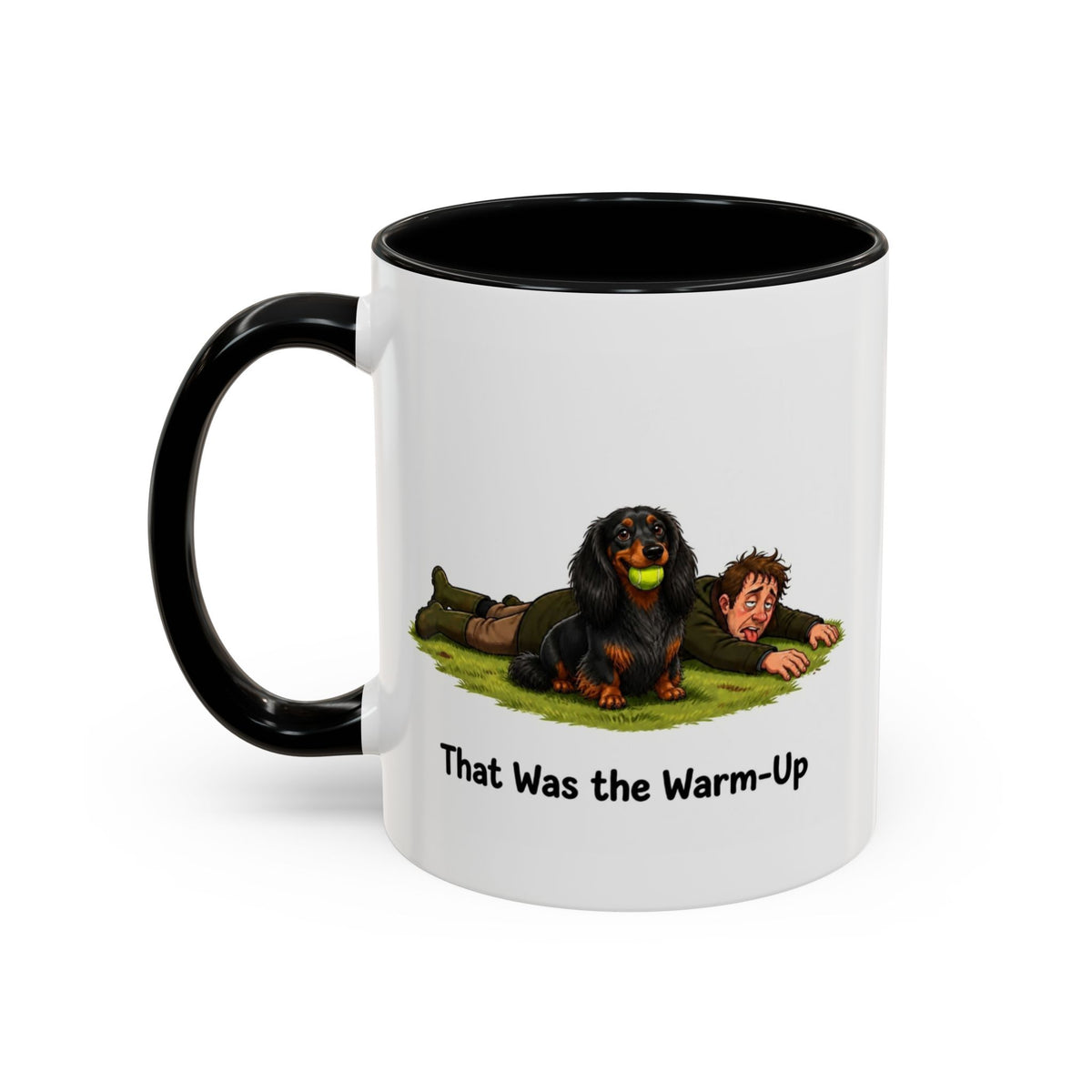 Warm-Up Mug - Mini Long Haired Dachshund - Black & Tan - Man