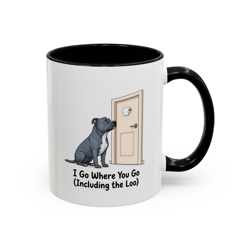 I Go Where You Go Mug - Staffordshire Bull Terrier - Blue