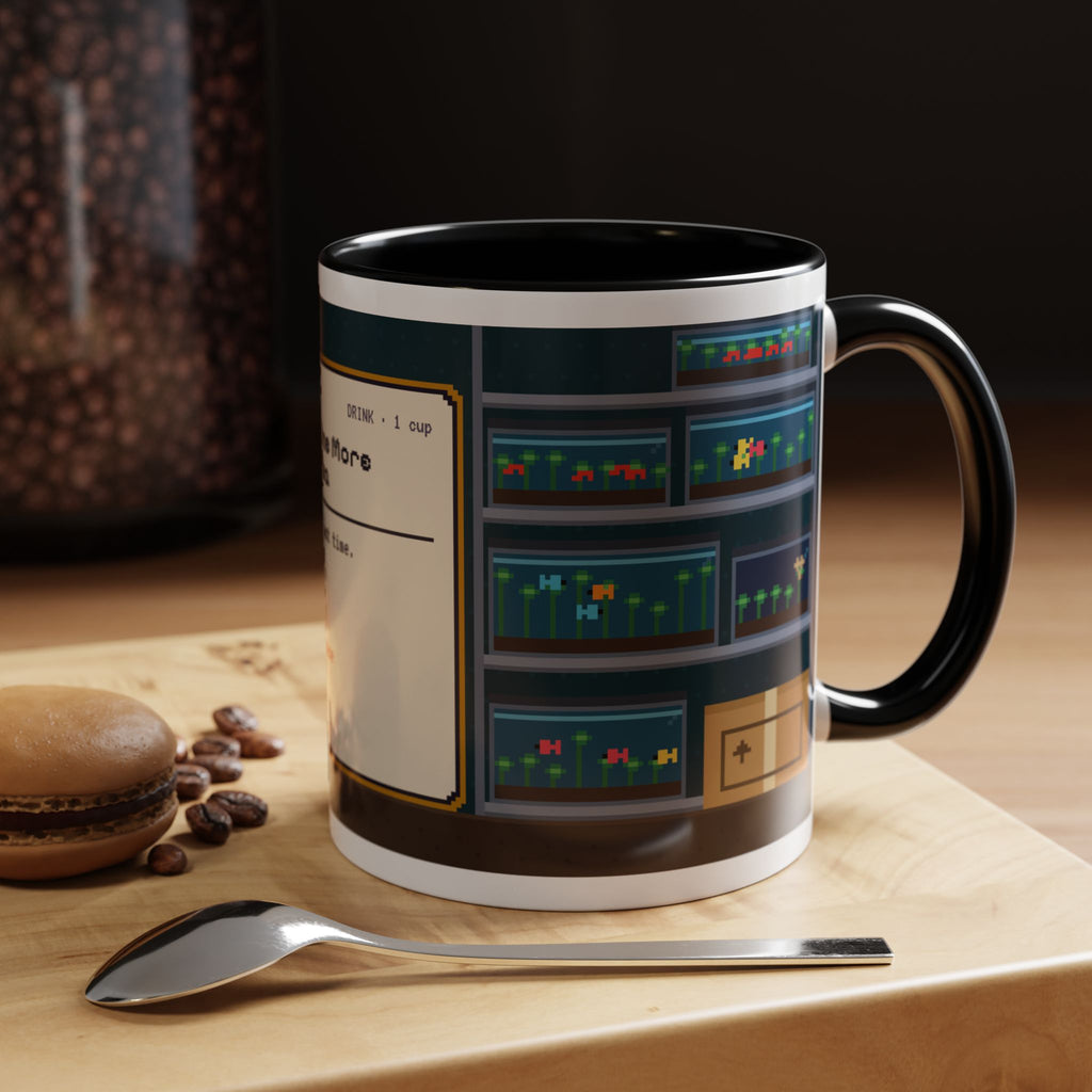 Just One More Tank Tea pixel art fishkeeper mug, 11oz ceramic – view 8