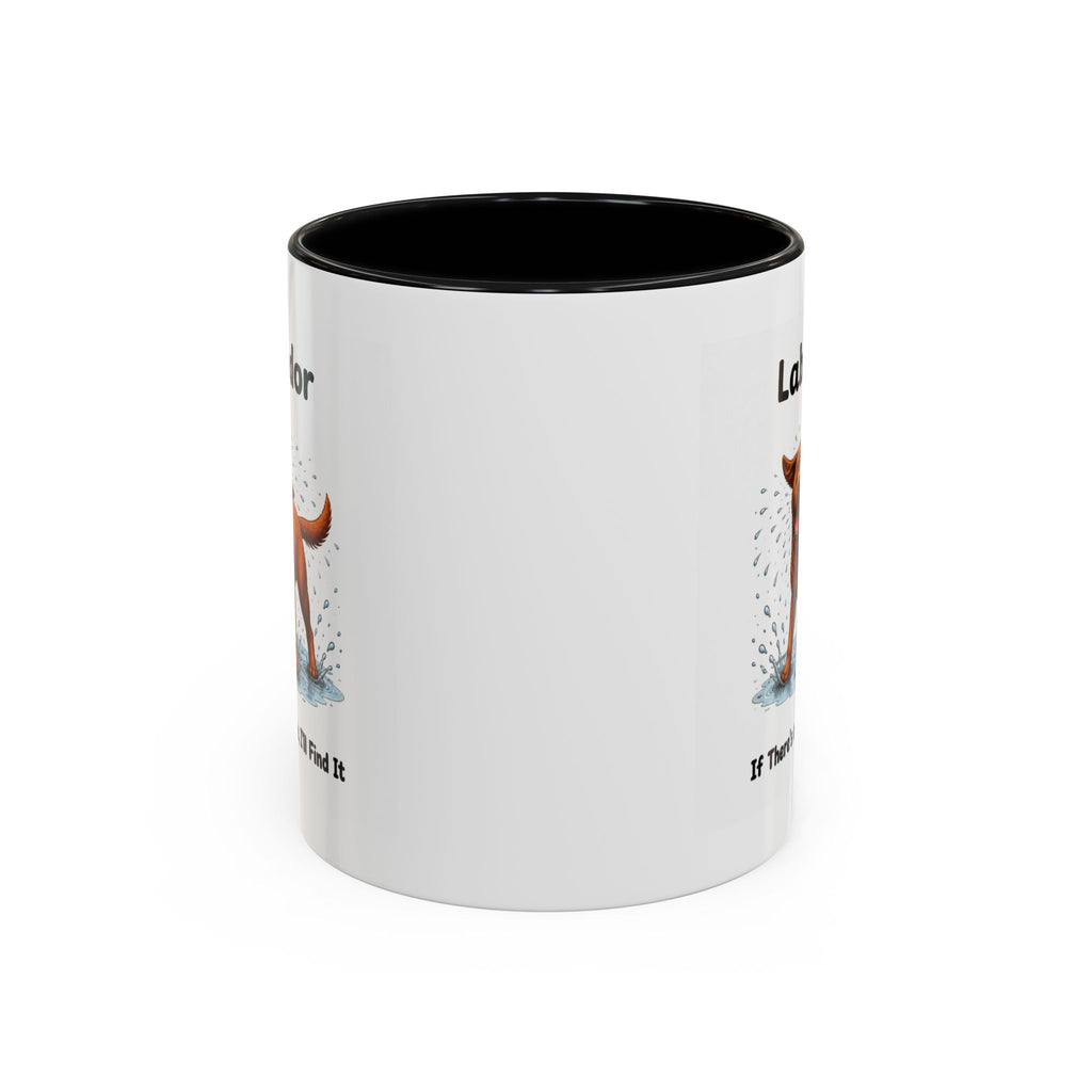 Personalised Fox Red Labrador Mug - If There's a Puddle, I'll Find It - Custom Dog Name, Funny Wet Dog Gift, 11oz
