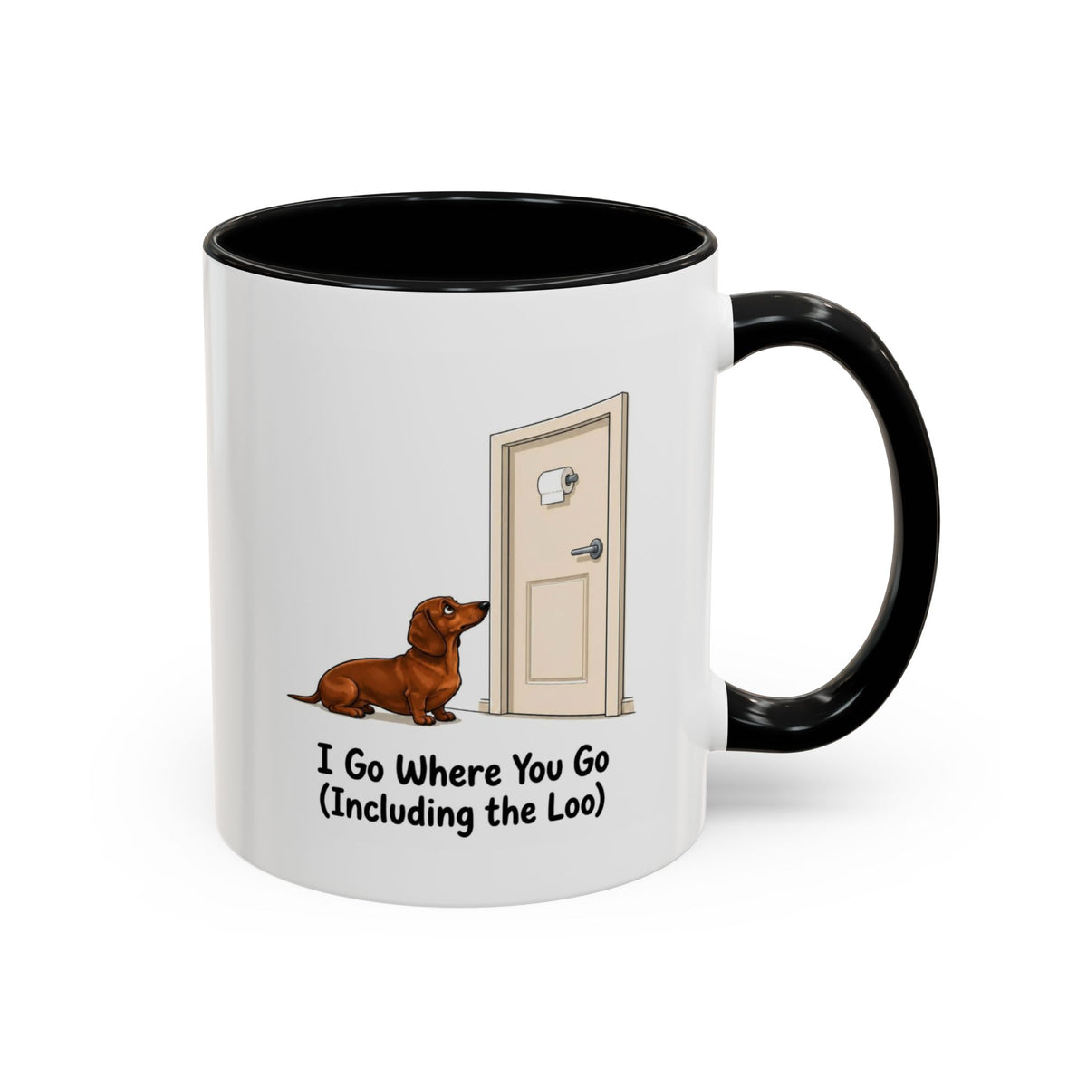 I Go Where You Go Mug - Mini Smooth Dachshund - Red