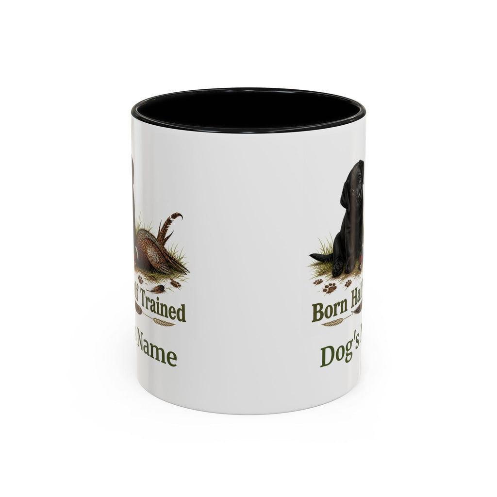 Personalised Black Labrador Puppy Mug - Born Half Trained - Custom Dog Name, Pheasant Gun Dog Gift, 11oz