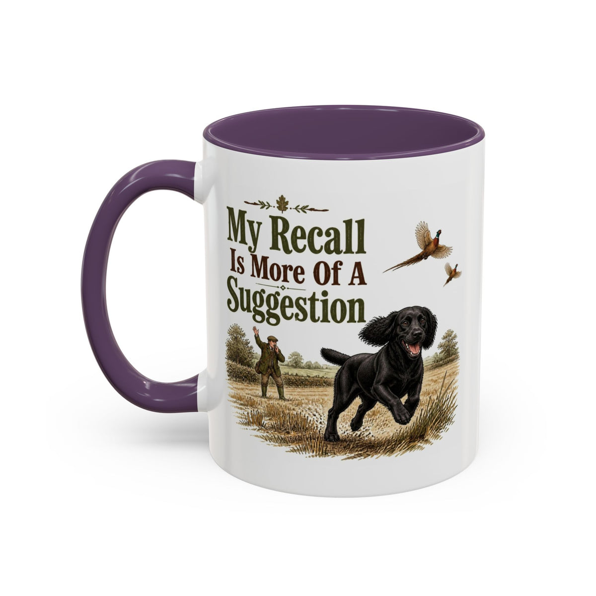 Funny Black Cocker Spaniel Mug - My Recall Is More Of A Suggestion, Working Gun Dog Gift, Pheasant Shooting Mug, 11oz