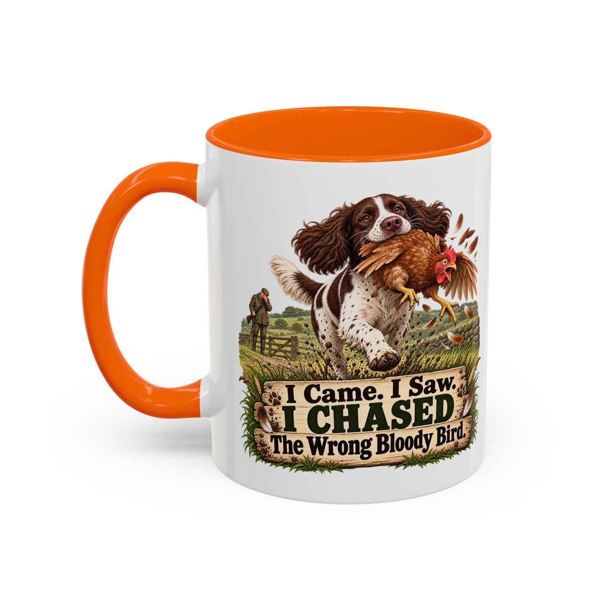 Funny Liver and White Springer Spaniel Mug - I Came I Saw I Chased the Wrong Bloody Bird, Gundog Gift, Shooting Dog Mug, 11oz