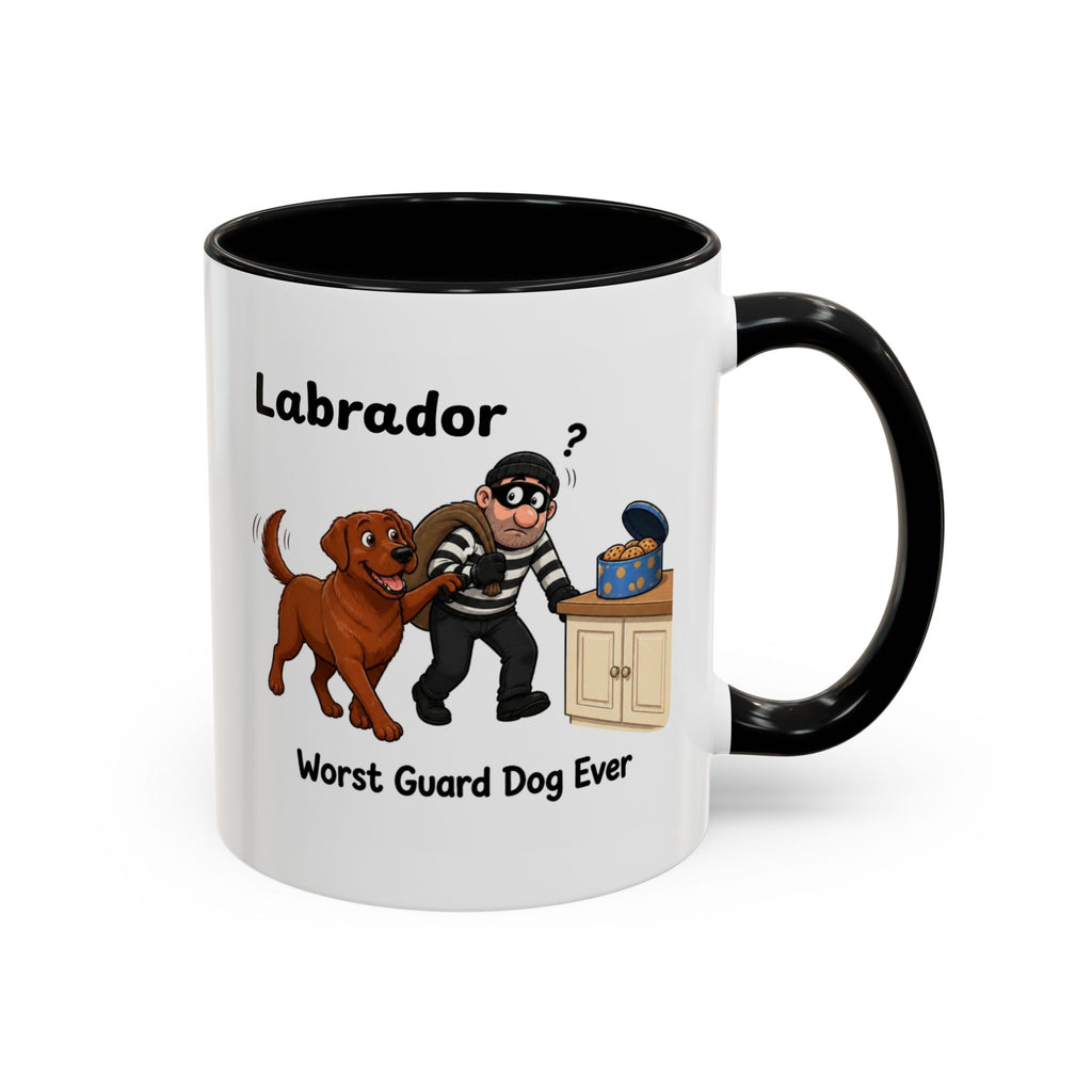 Personalised Fox Red Labrador Mug - Worst Guard Dog Ever - Custom Dog Name, Funny Lab Gift, 11oz